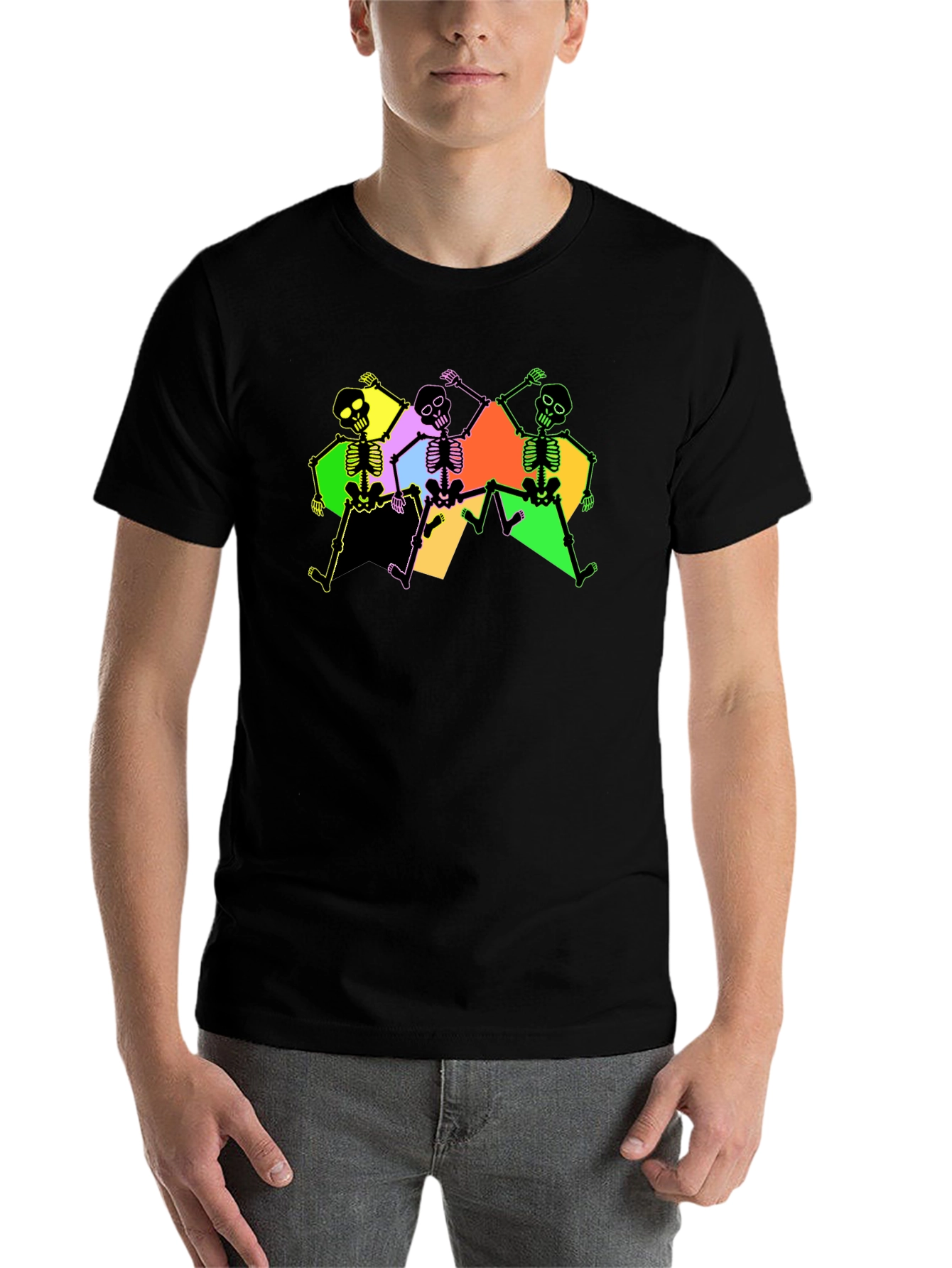 Dancing Skeletons Graphic Tee - Black - 7