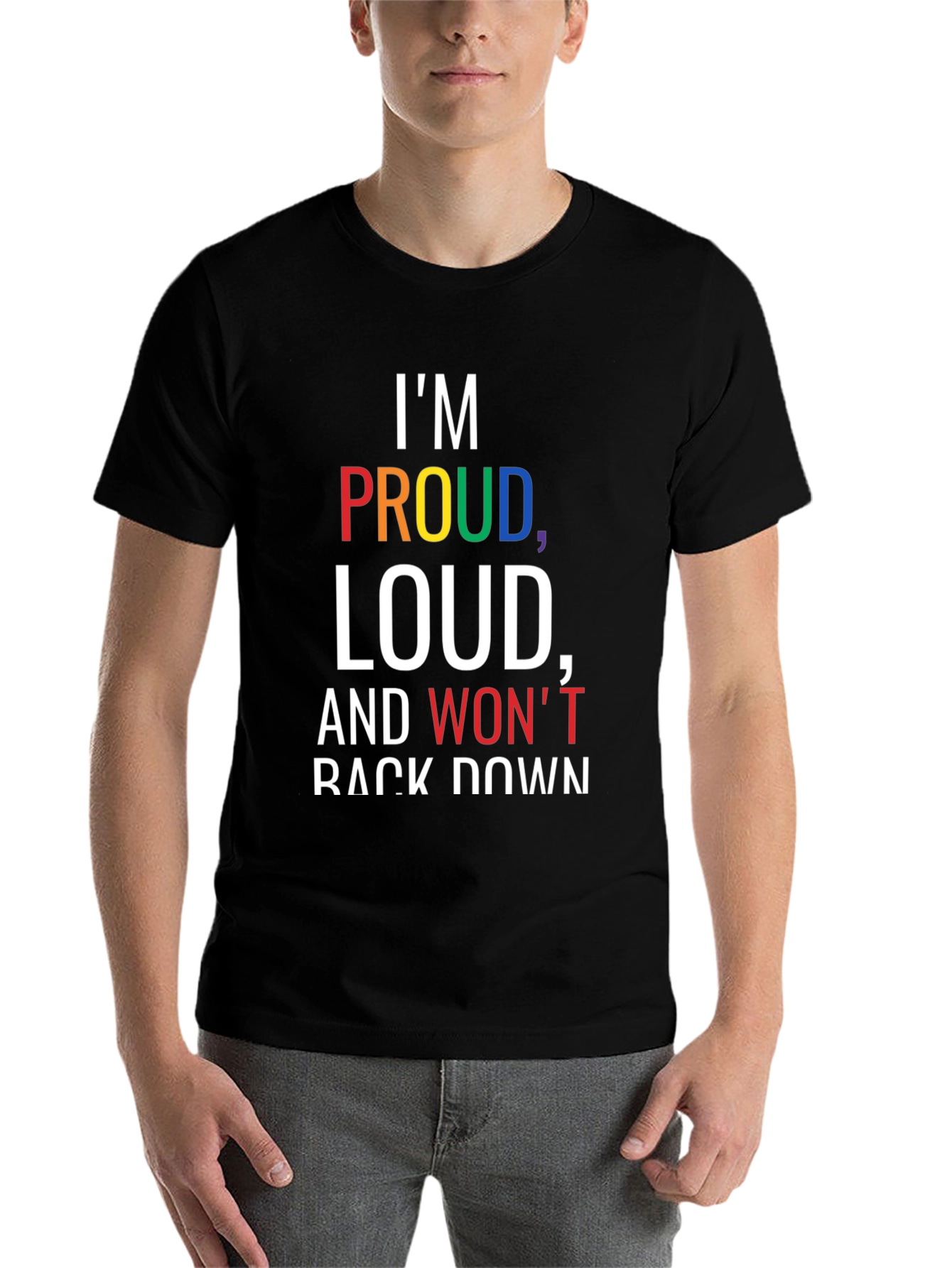 Black Proud Loud T-Shirt - Black Pride Tee view 7