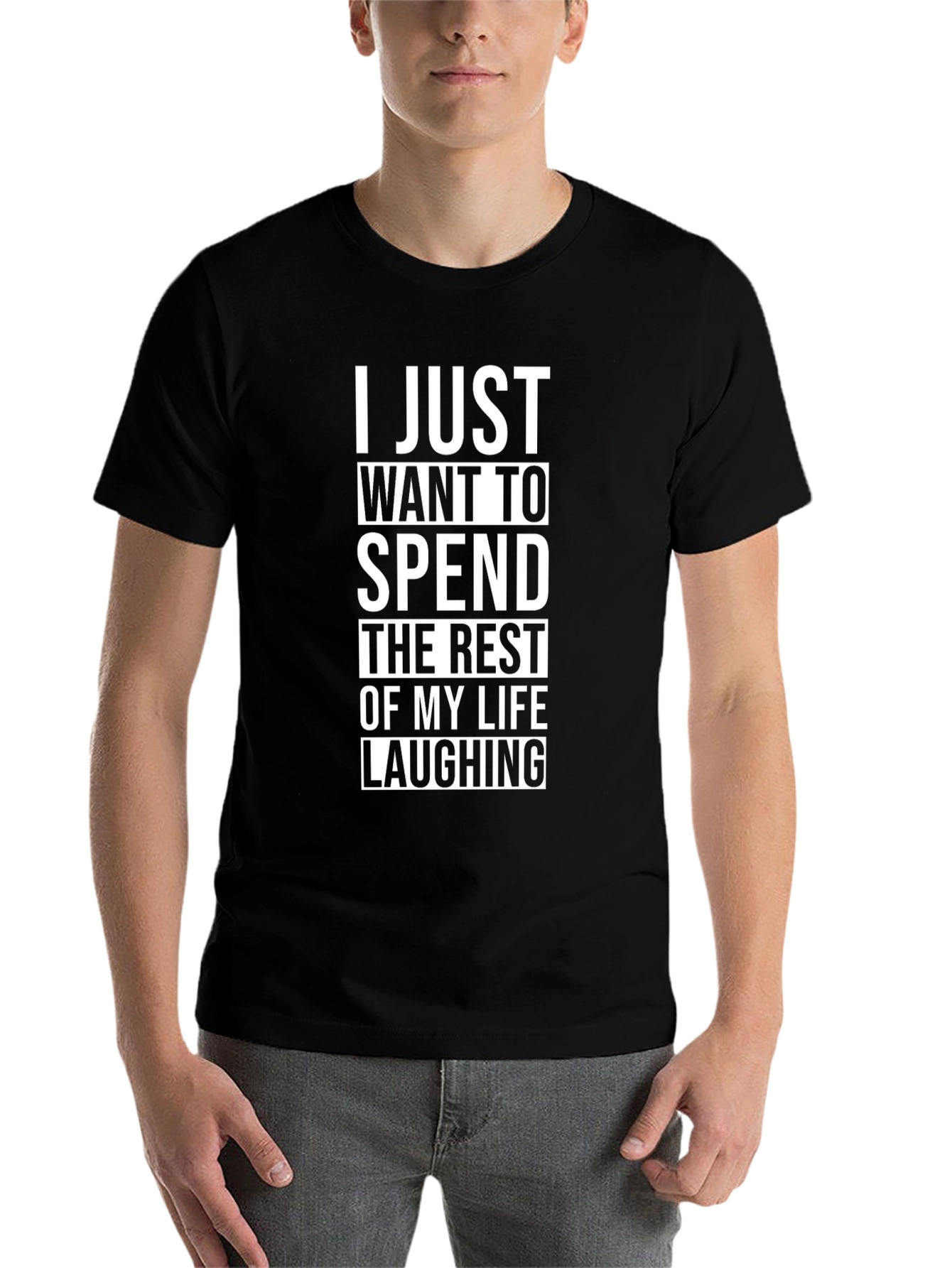 Black Laughing Life Graphic Tee - Soft Cotton Blend view 7