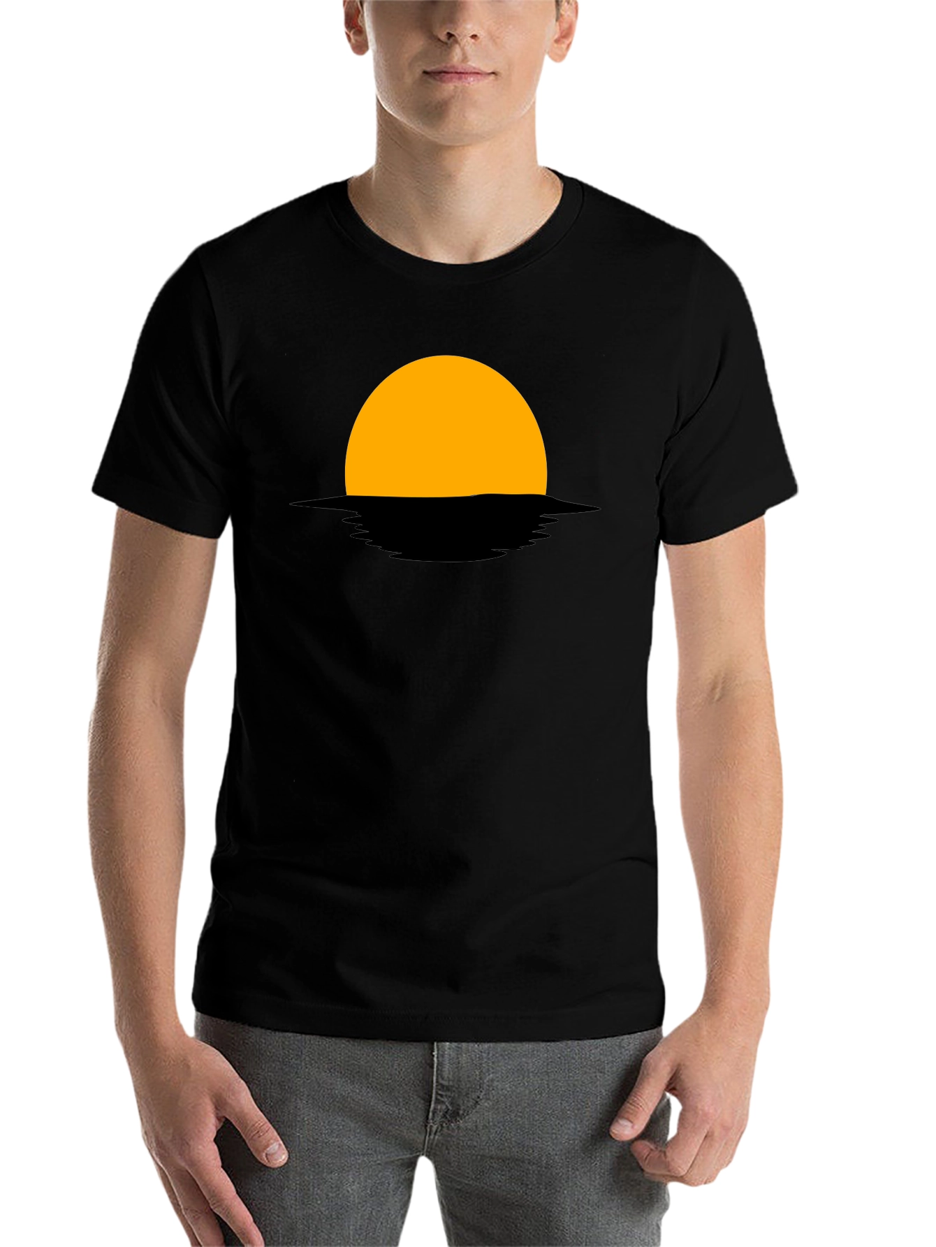 Black Sunset Graphic Tee - Modern Minimalist Design view 7