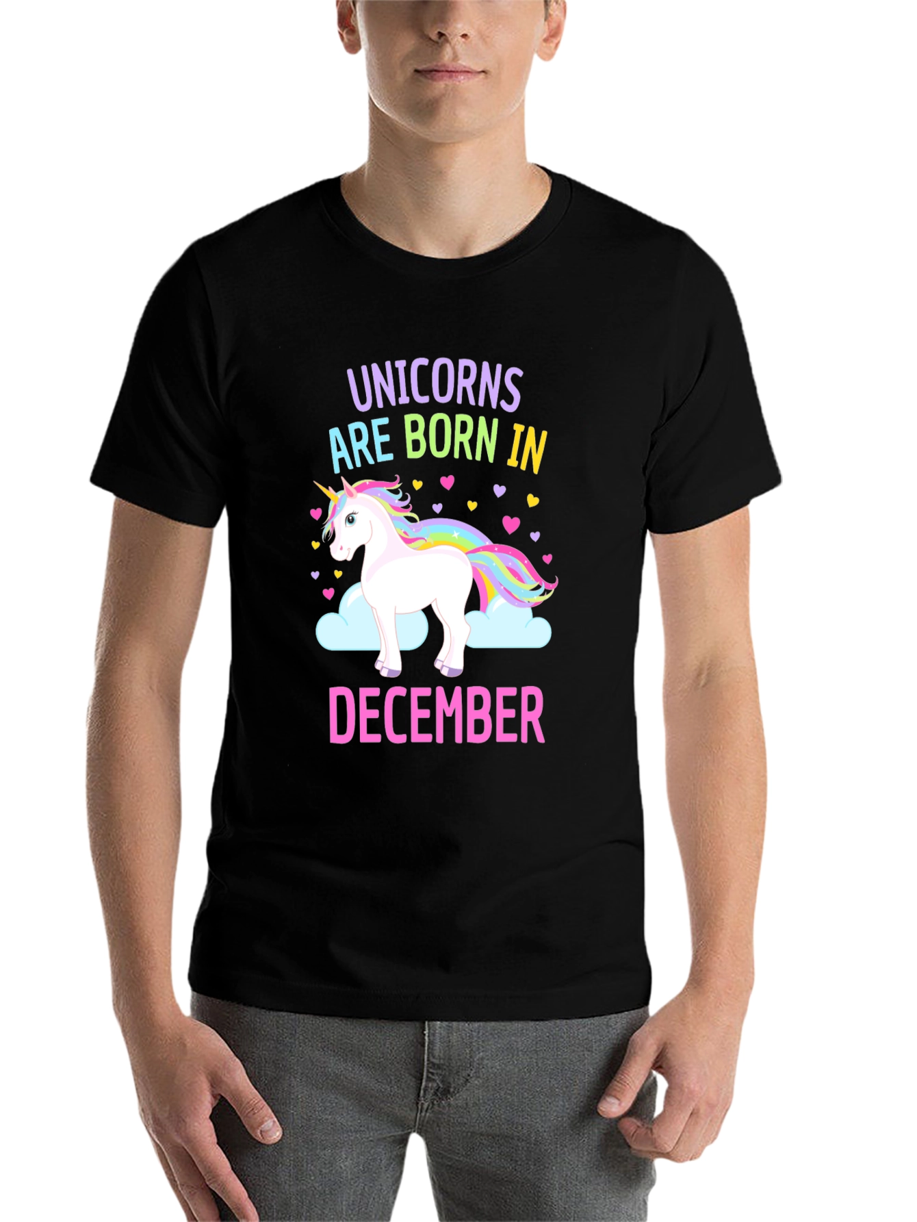 Black Unicorn December Birthday T-Shirt view 7