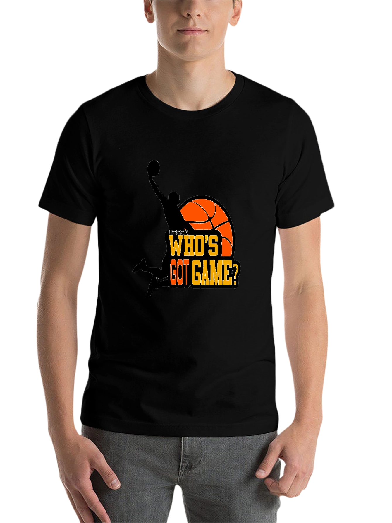 Black Who's Got Game? Basketball T-Shirt view 7