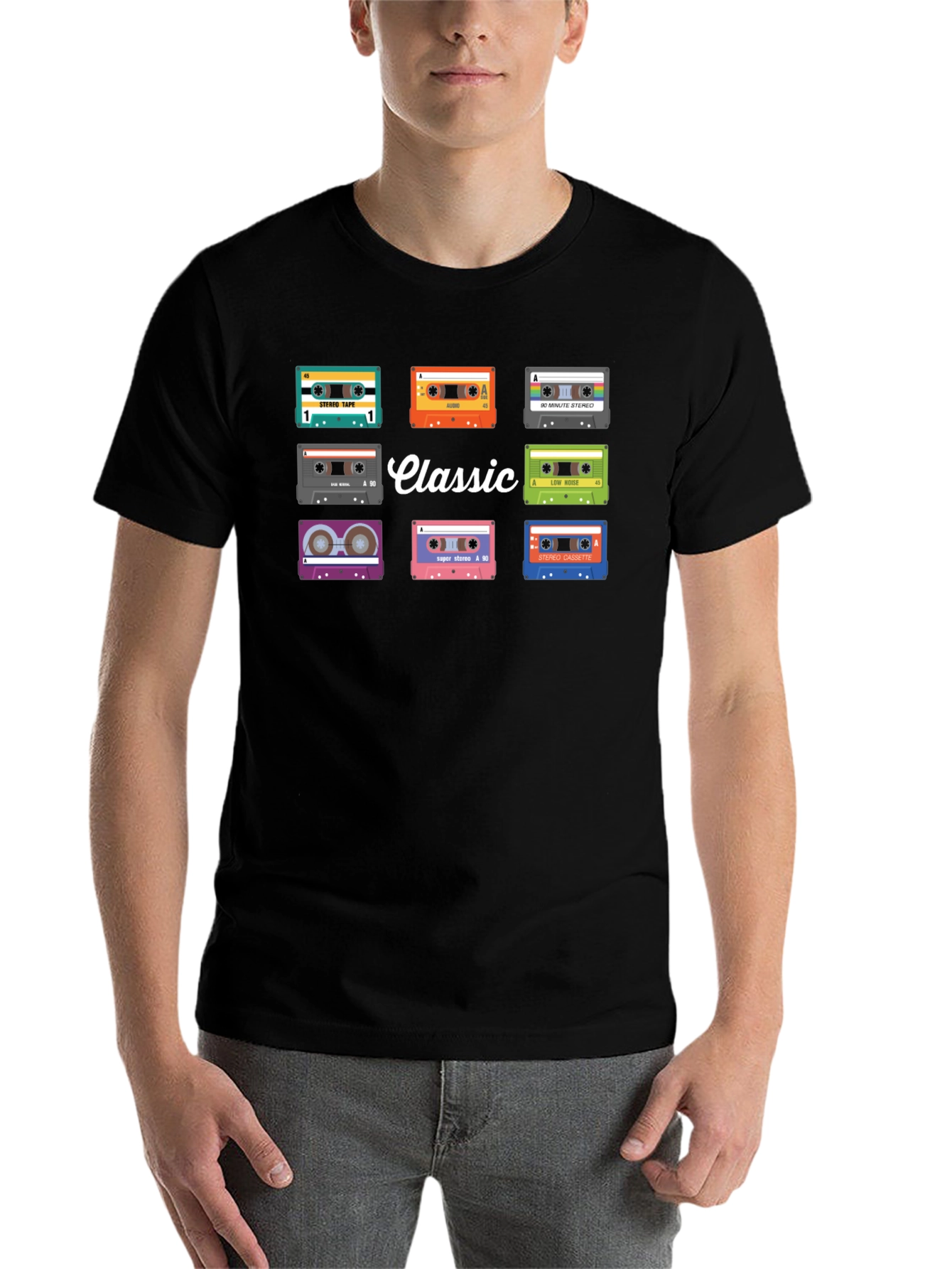 Black Classic Cassette Tape Graphic Tee view 7