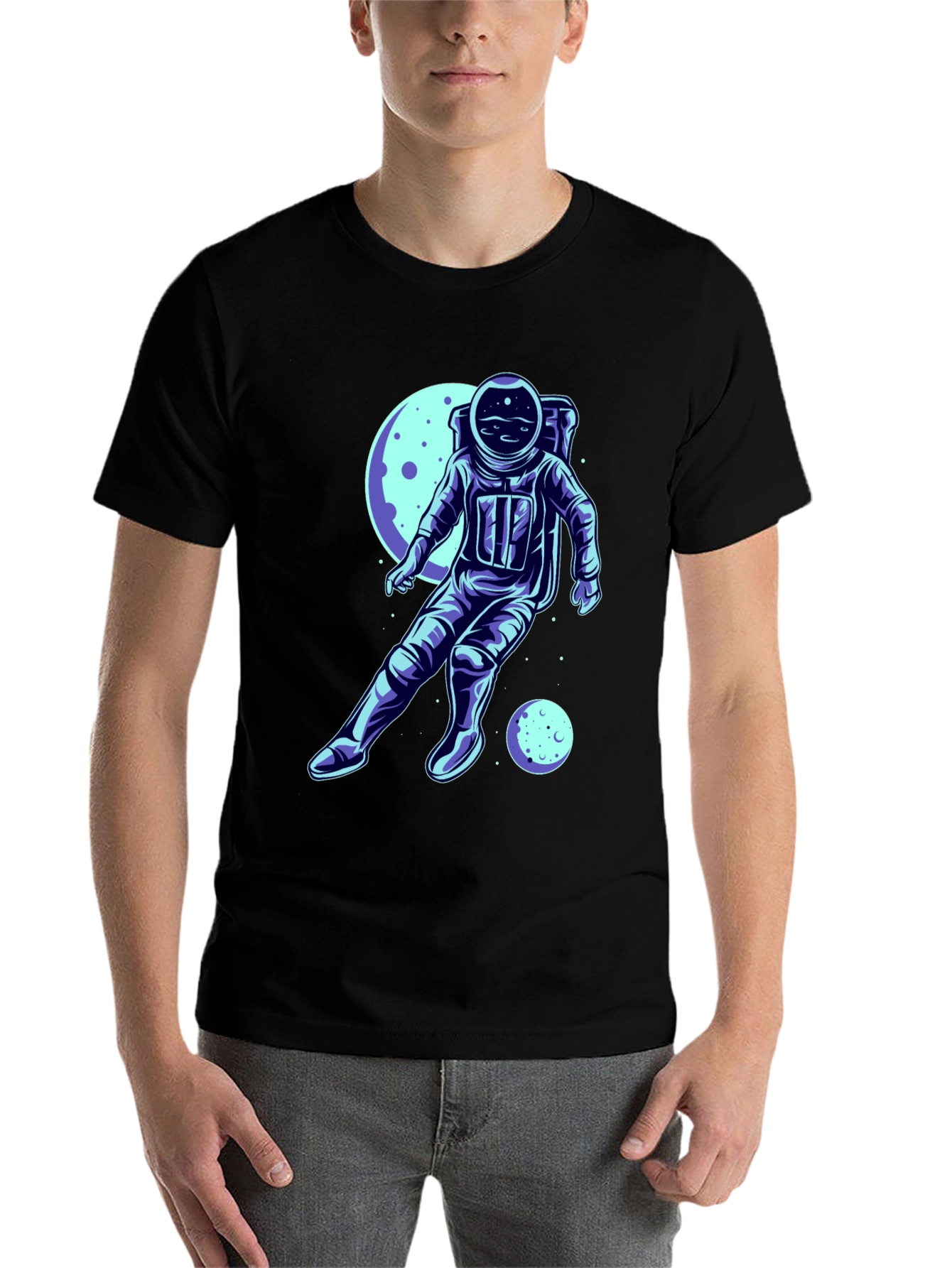 Black Astronaut Graphic Tee - Space Adventure Shirt view 7