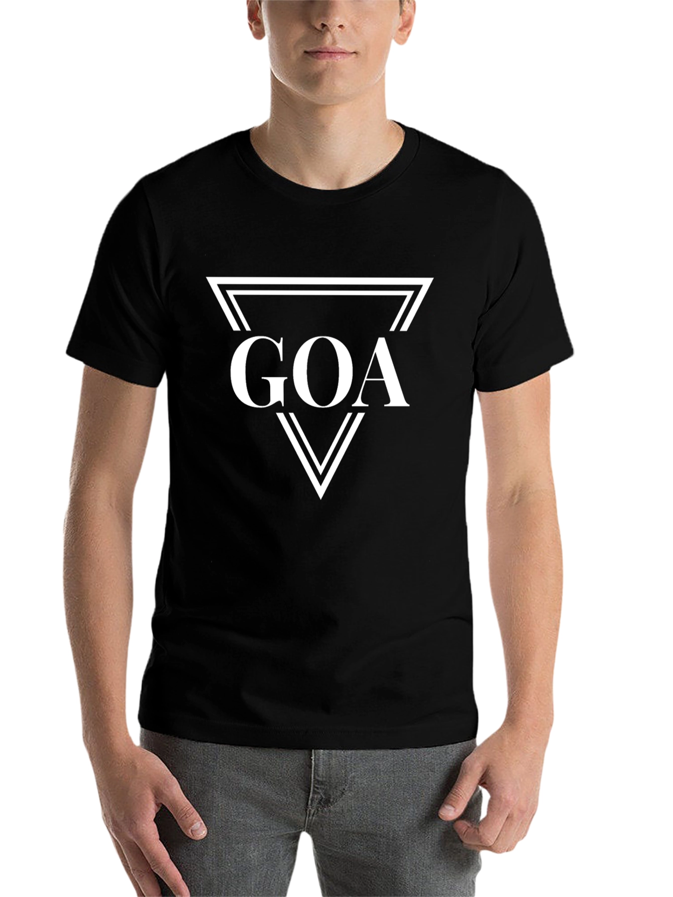 Black GOA Triangle Graphic Tee - Men's Black T-Shirt view 7