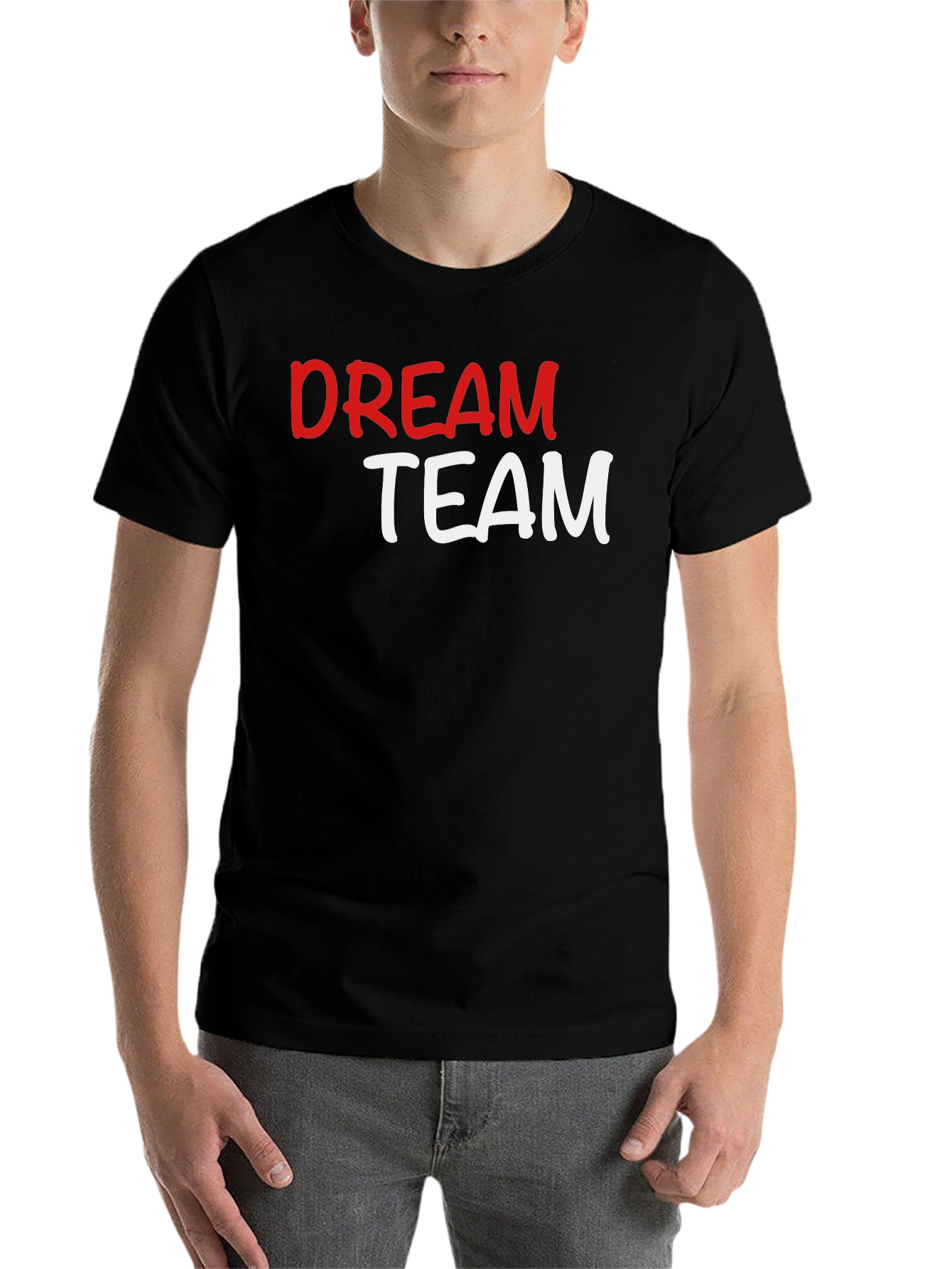 Black Dream Team Graphic T-Shirt - Black Crew Neck Tee view 7