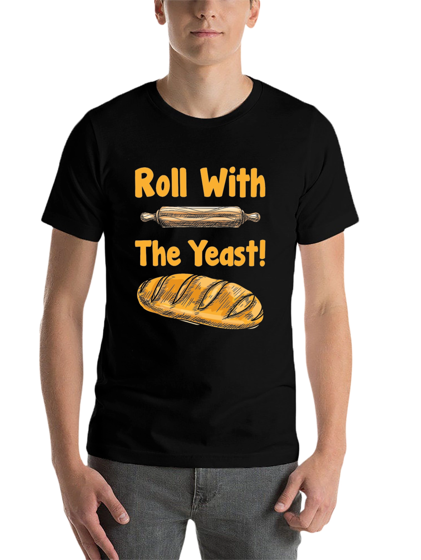 Black Roll With The Yeast Funny Baking T-Shirt view 7