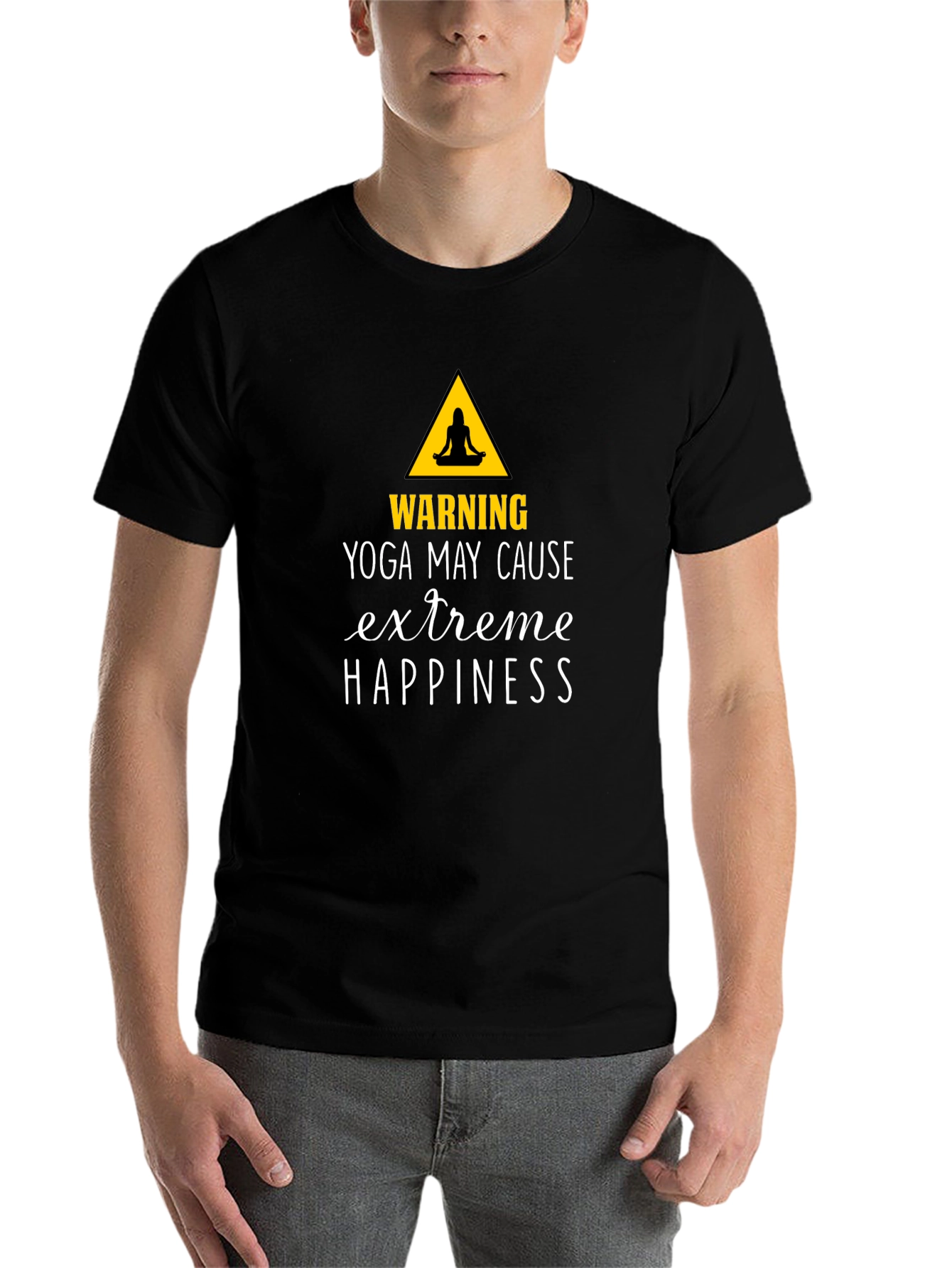 Black Yoga May Cause Extreme Happiness Graphic Tee view 7