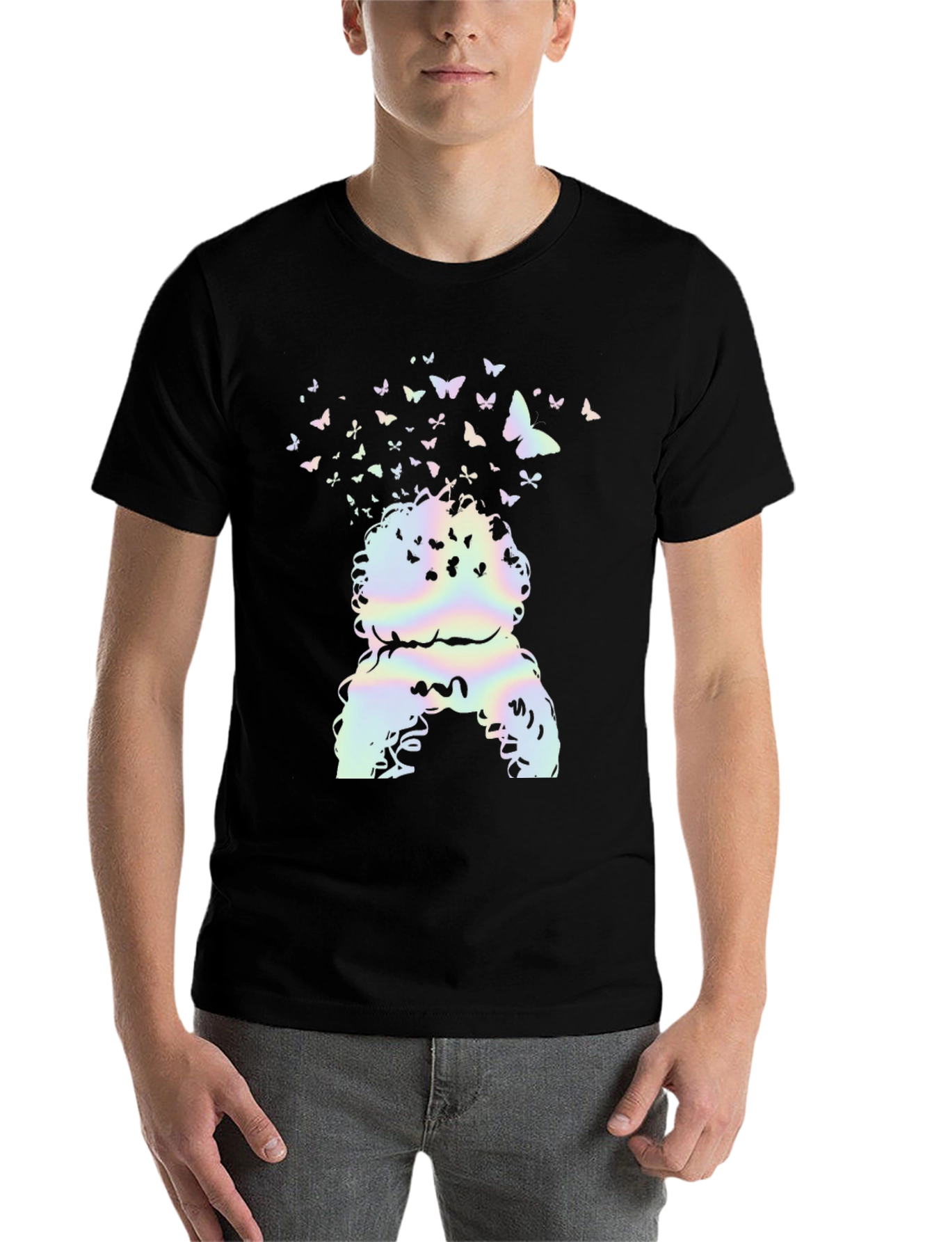 Black Butterfly Afro T-Shirt view 7