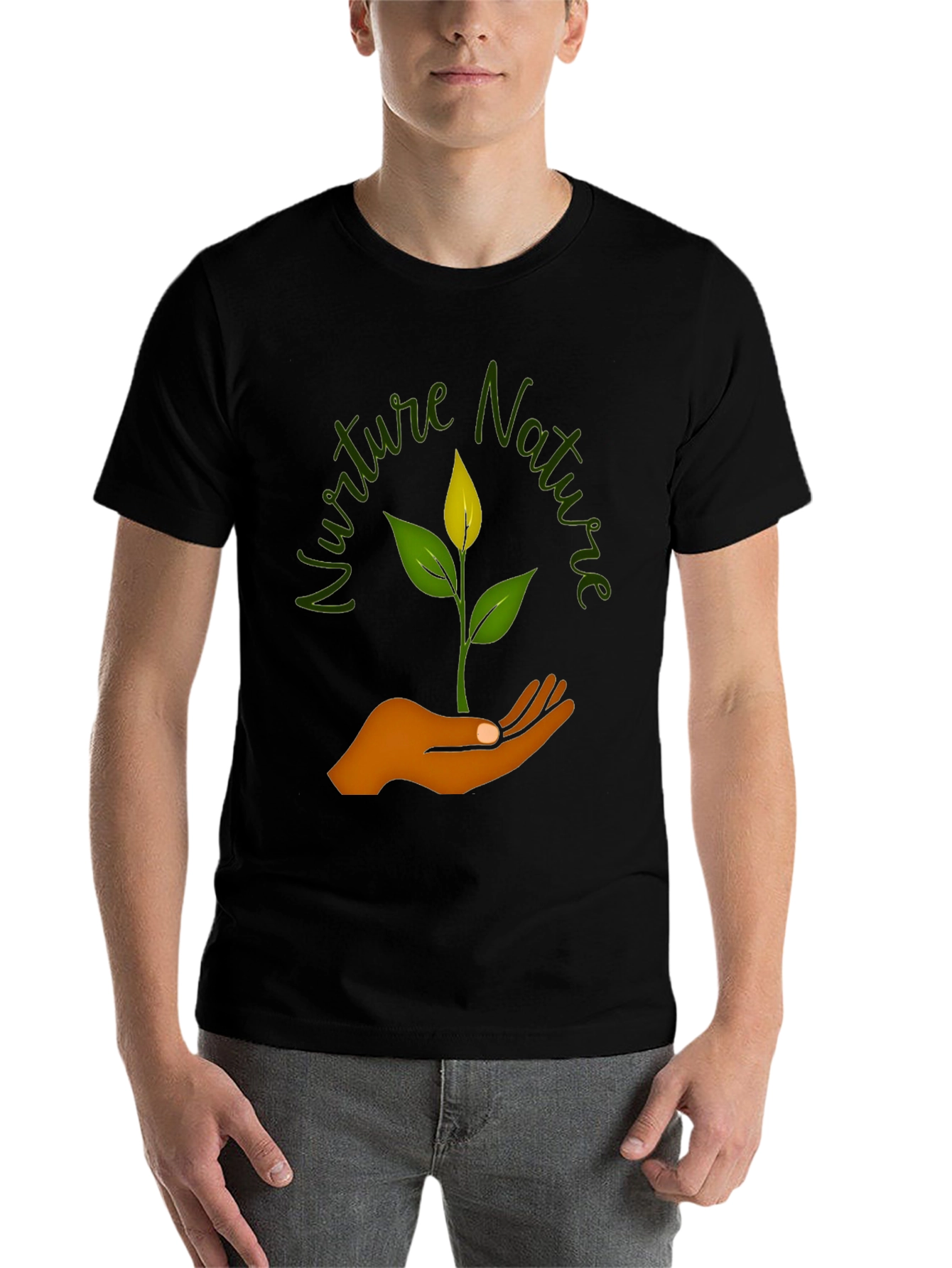 Black Nurture Nature Graphic T-Shirt - Black view 7