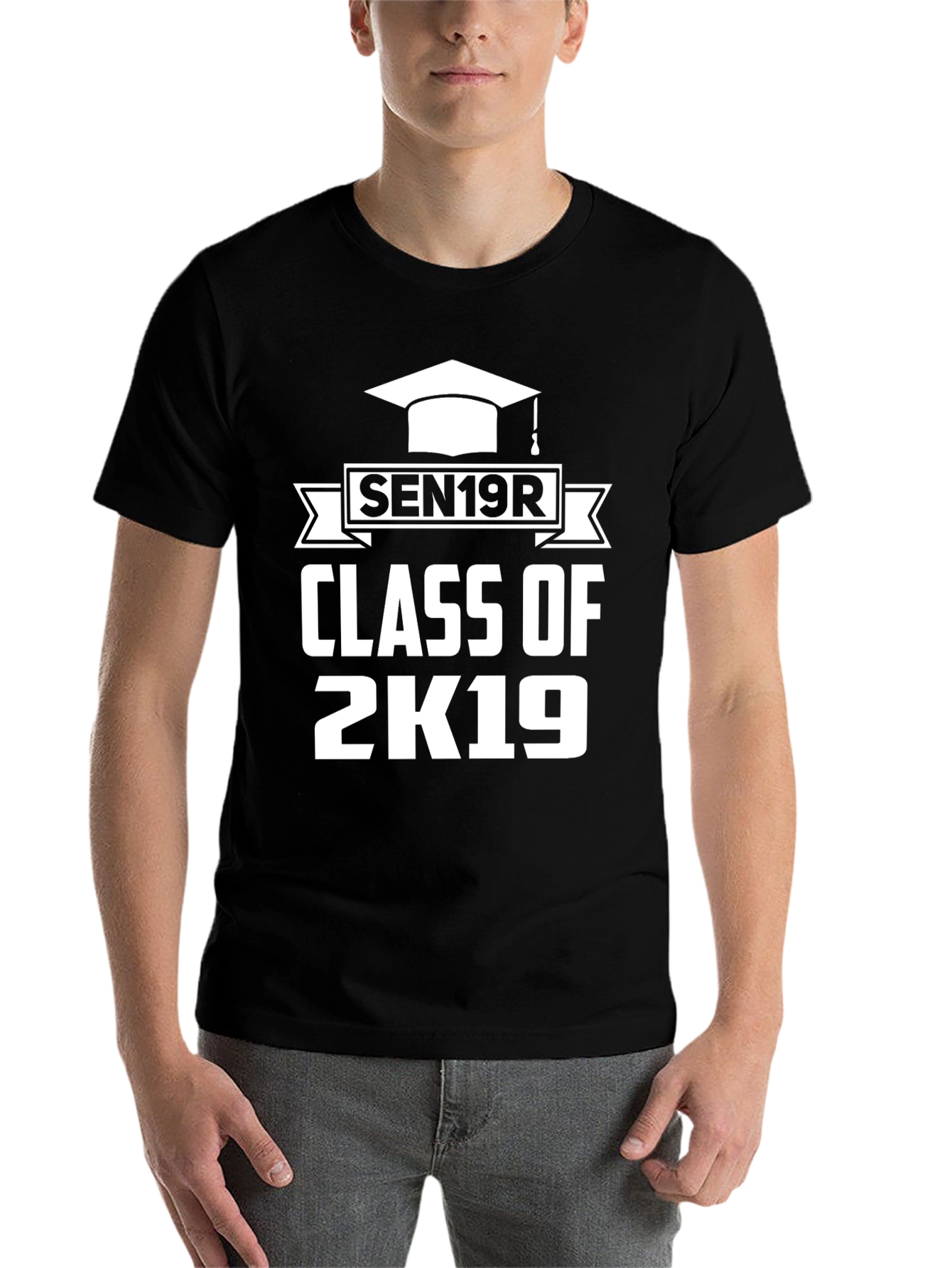 Black Senior Class of 2K19 Graduation T-Shirt view 7