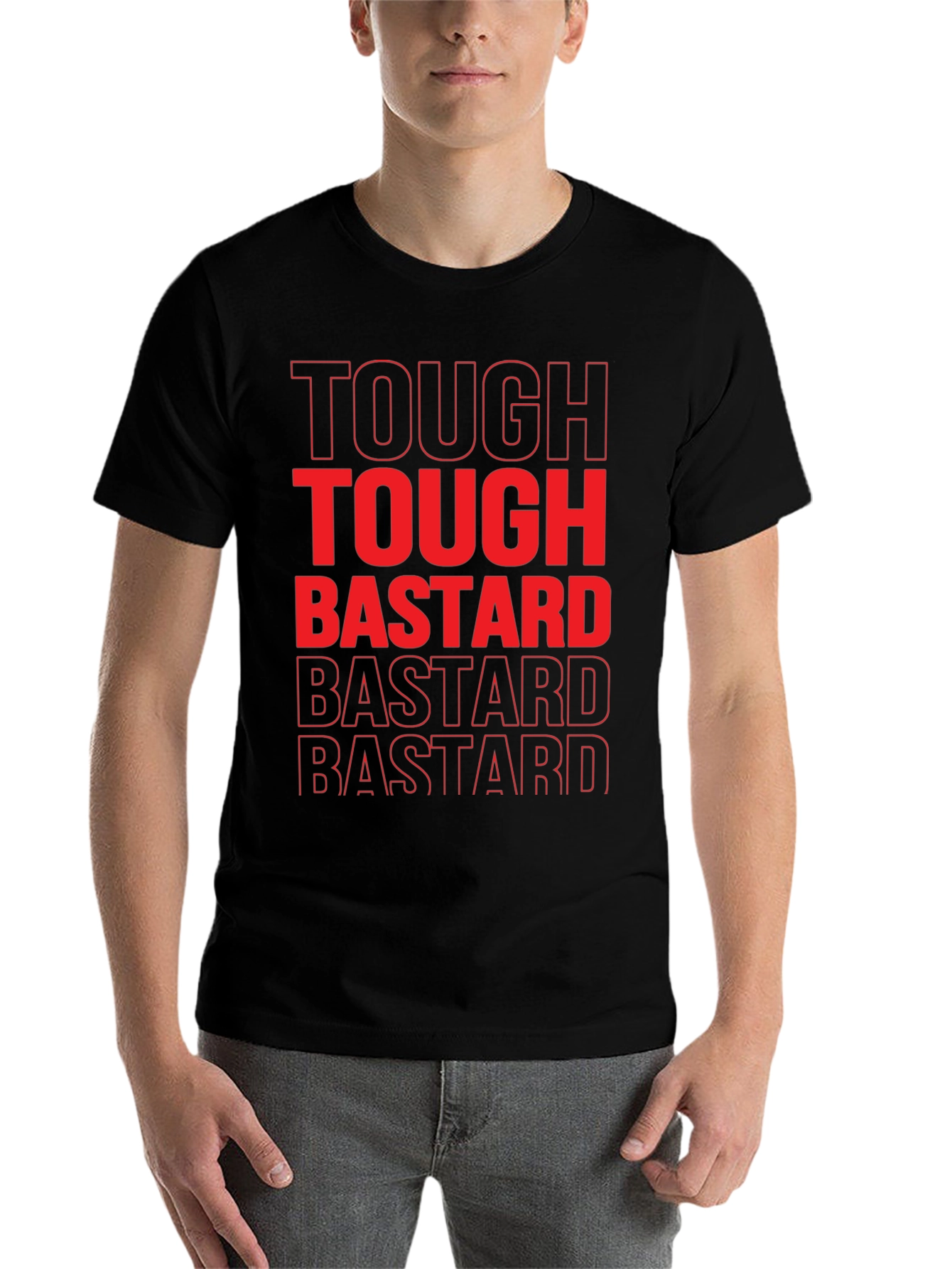 Black Tough Bastard Graphic Tee view 7