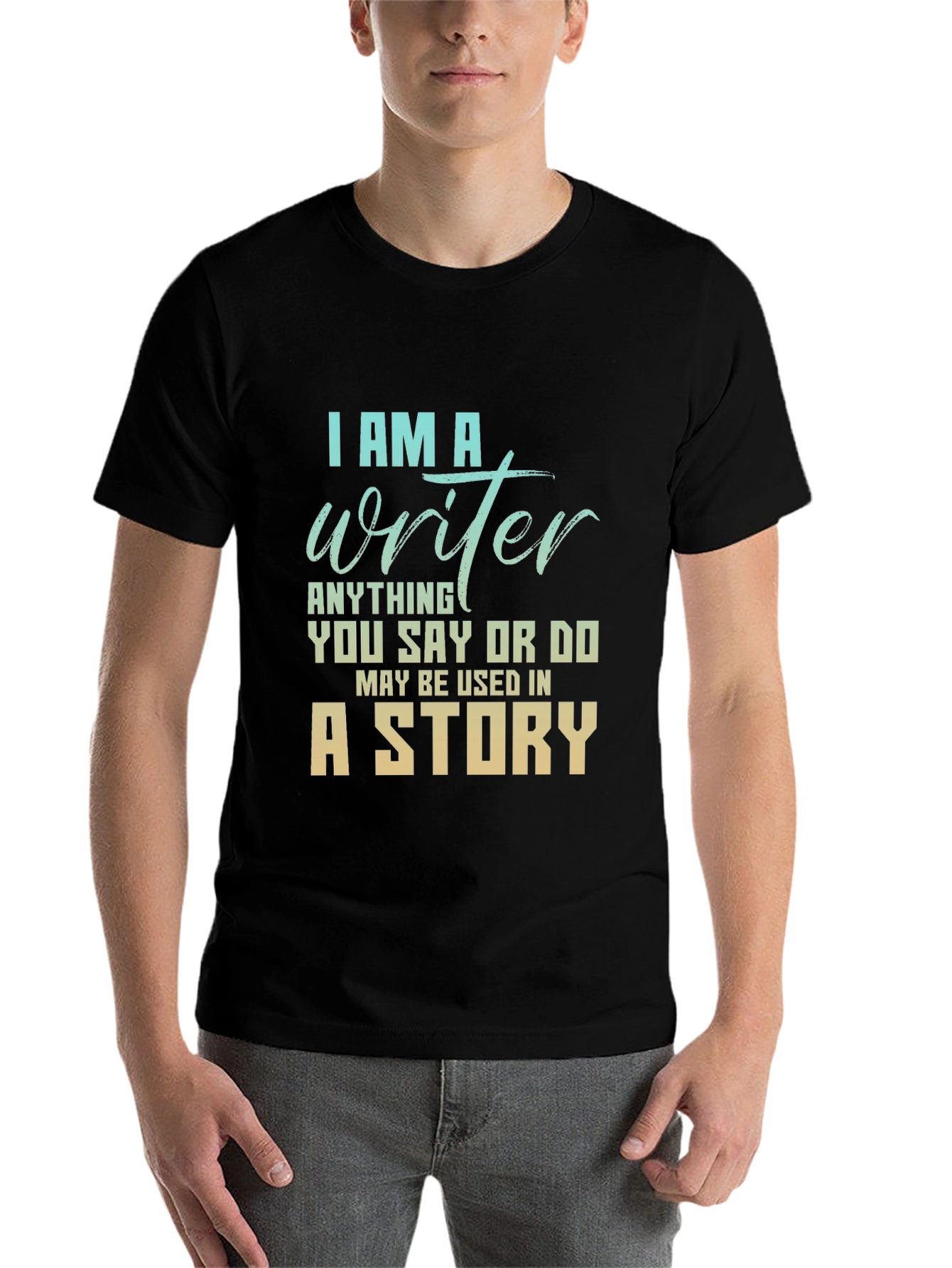 Black I Am A Writer T-Shirt - Story Inspiration Tee view 7