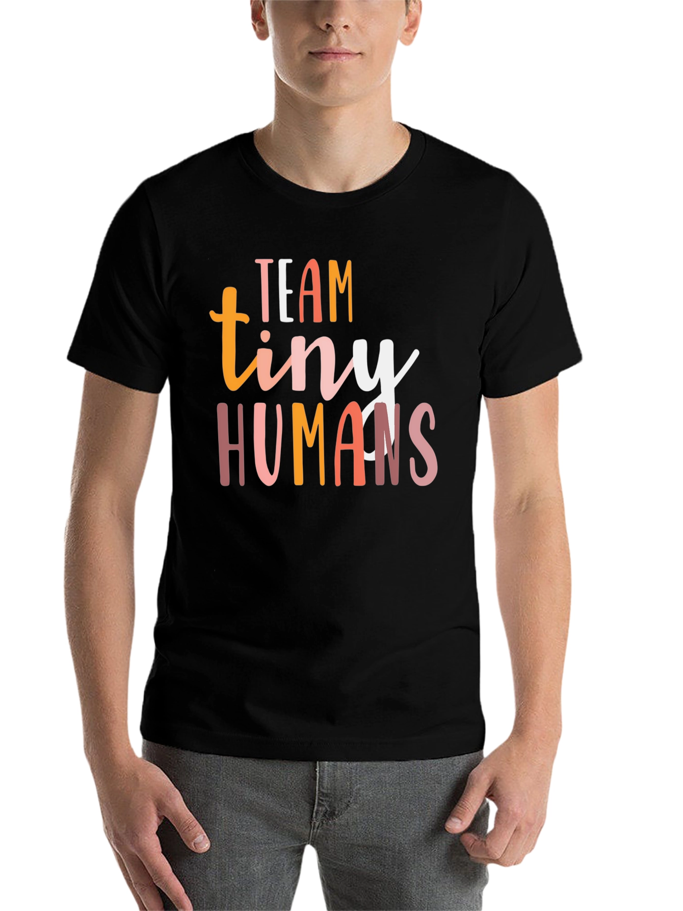 Black Team Tiny Humans Graphic Tee view 7
