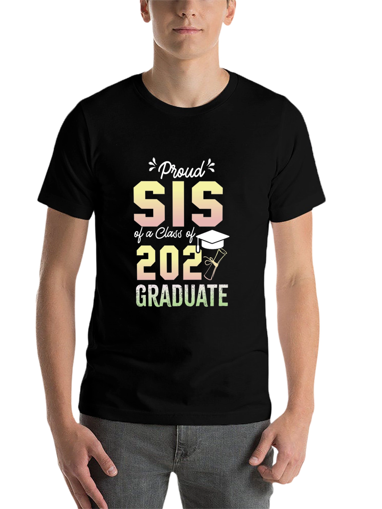 Black Proud Sis of a 2022 Graduate T-Shirt view 7