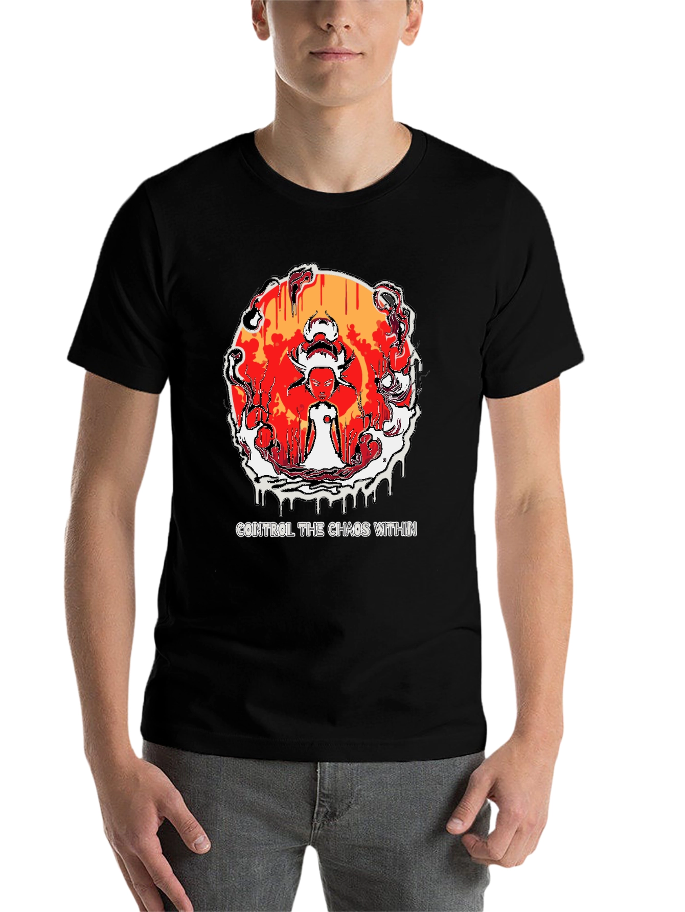 Black Control the Chaos Within Graphic Tee view 7
