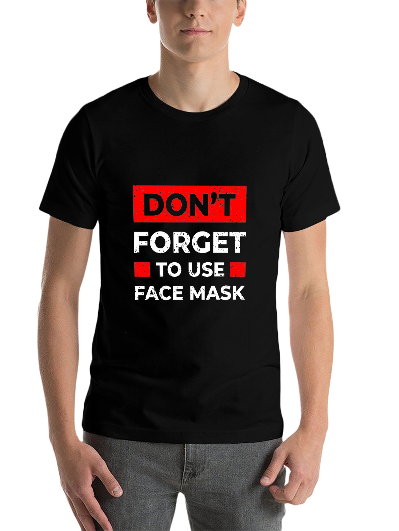 Black Don't Forget Face Mask Graphic Tee - Black view 7