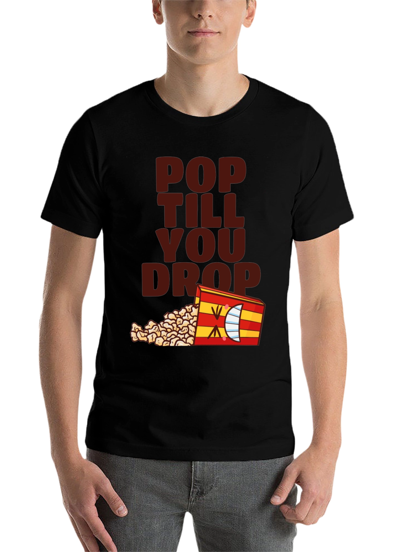 Black Pop Till You Drop T-Shirt - Black Novelty Tee view 7