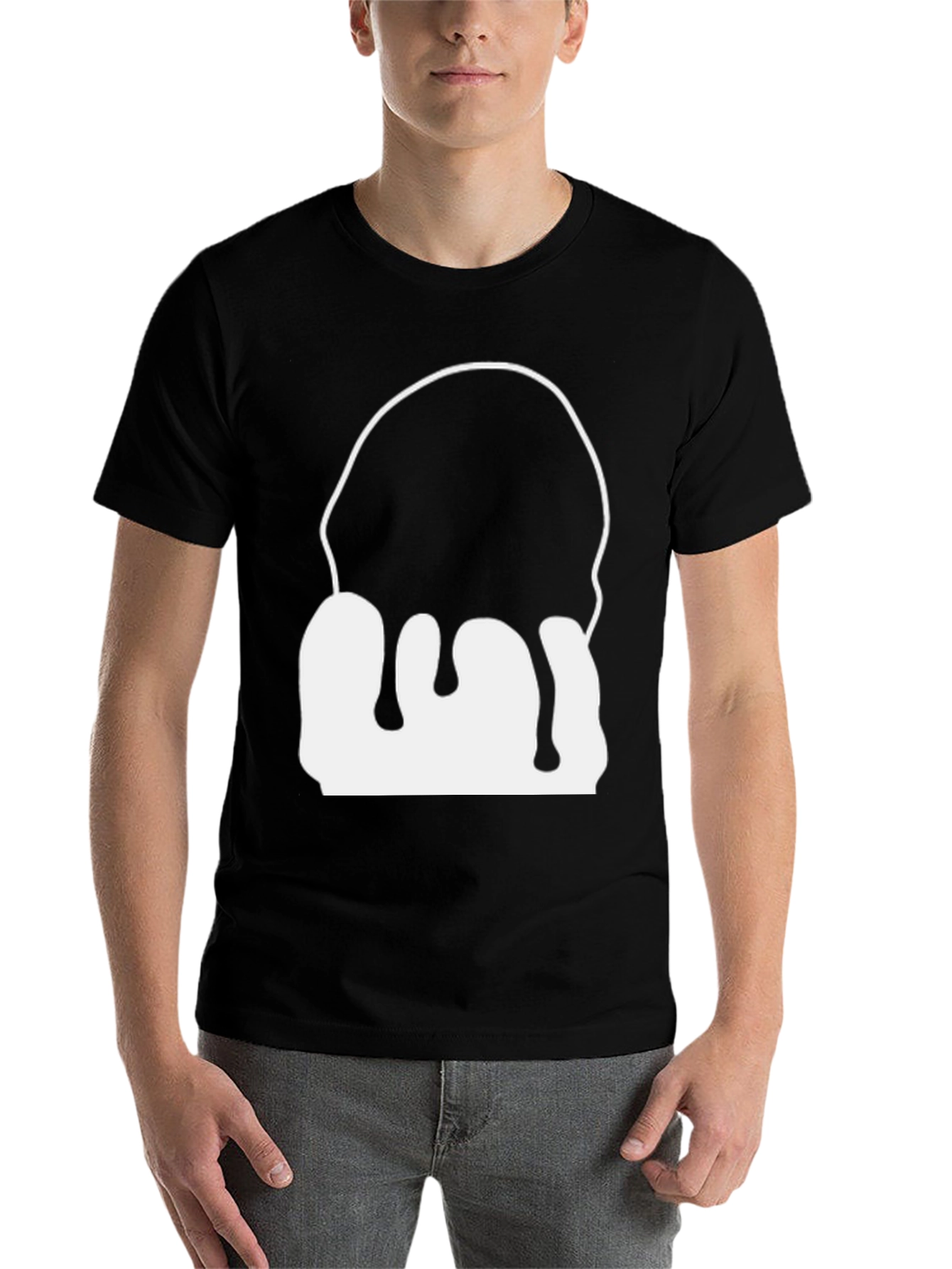 Black Dripping Graphic Black T-Shirt - Modern Style view 7
