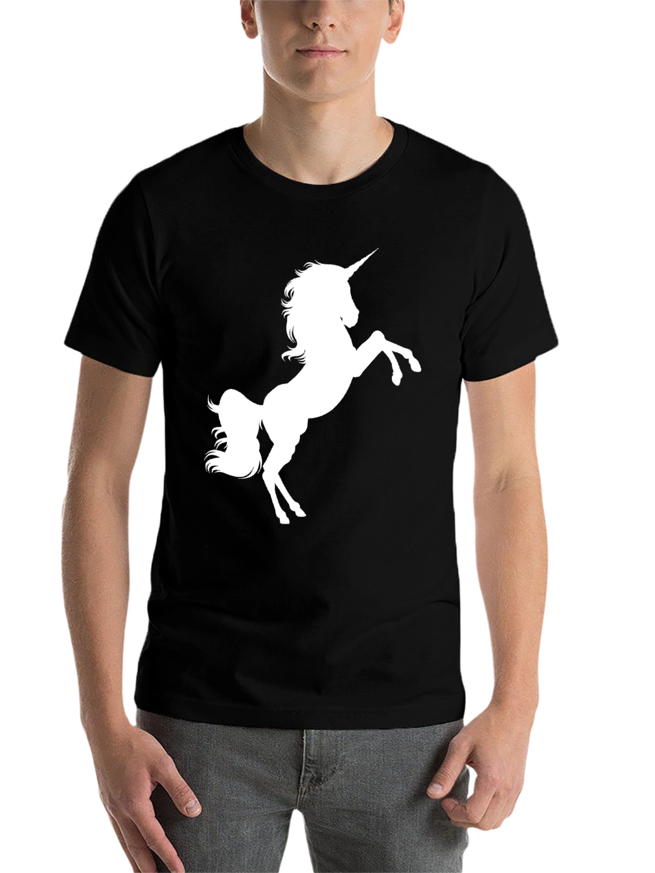 Black Unicorn Graphic Tee - Black Cotton Blend view 7