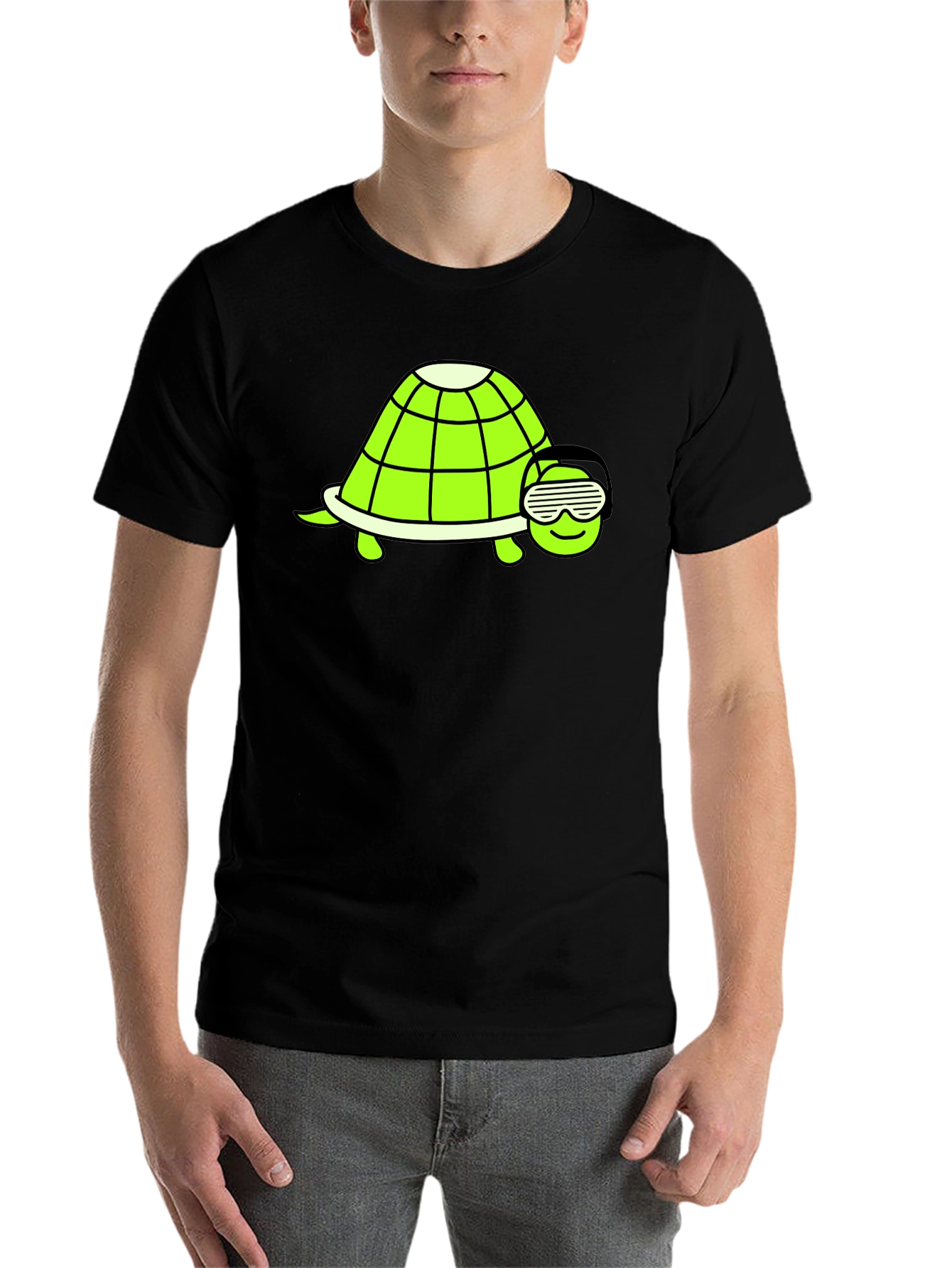 Black Cool Turtle Graphic T-Shirt - Black view 7