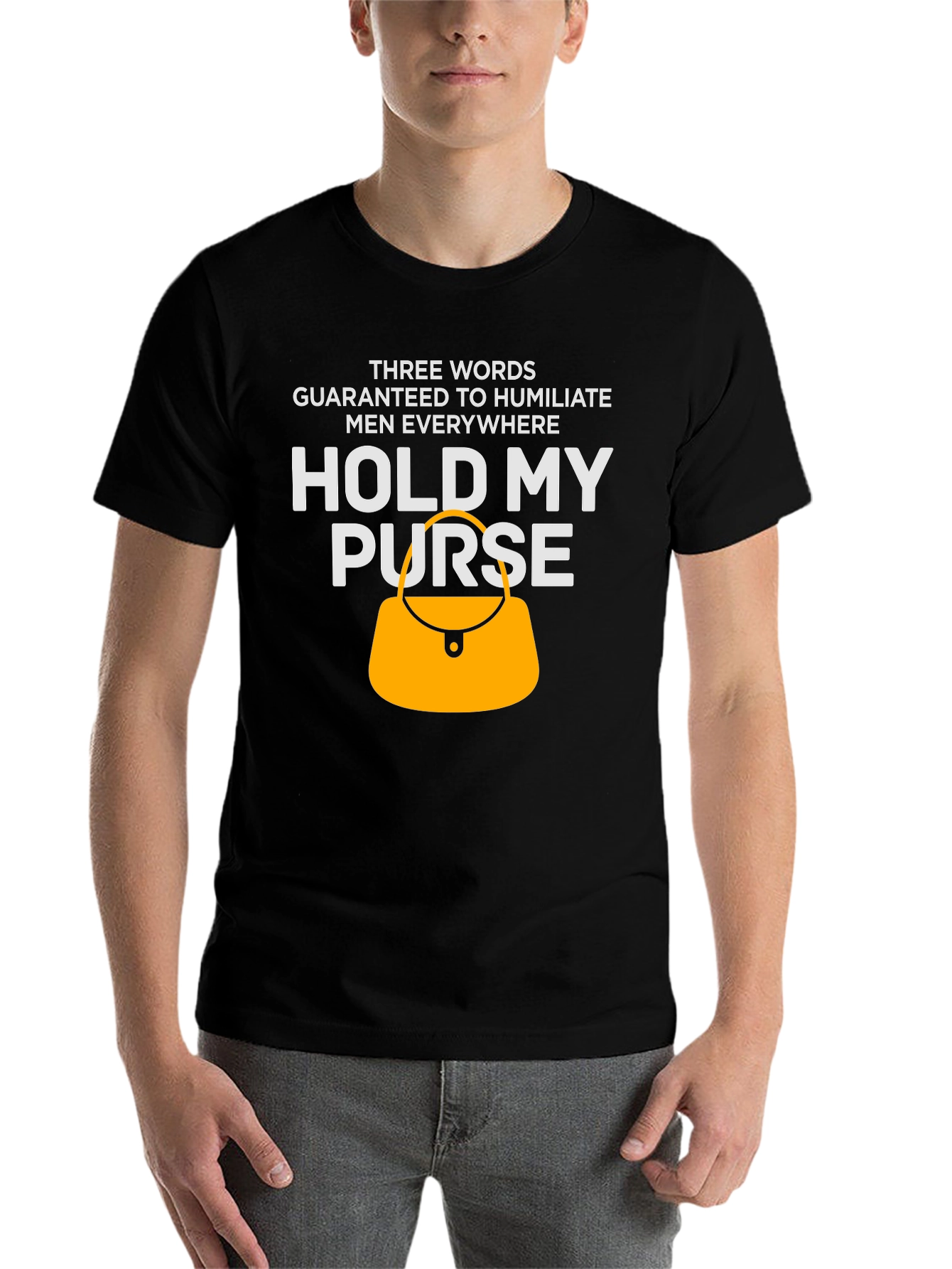 Black Humorous Graphic Tee - Hold My Purse view 7