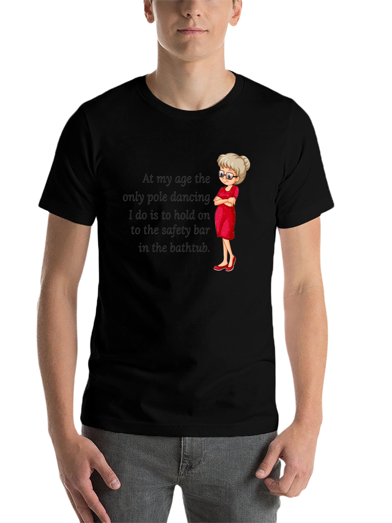Black Funny Grandma Pole Dancing T-Shirt view 7