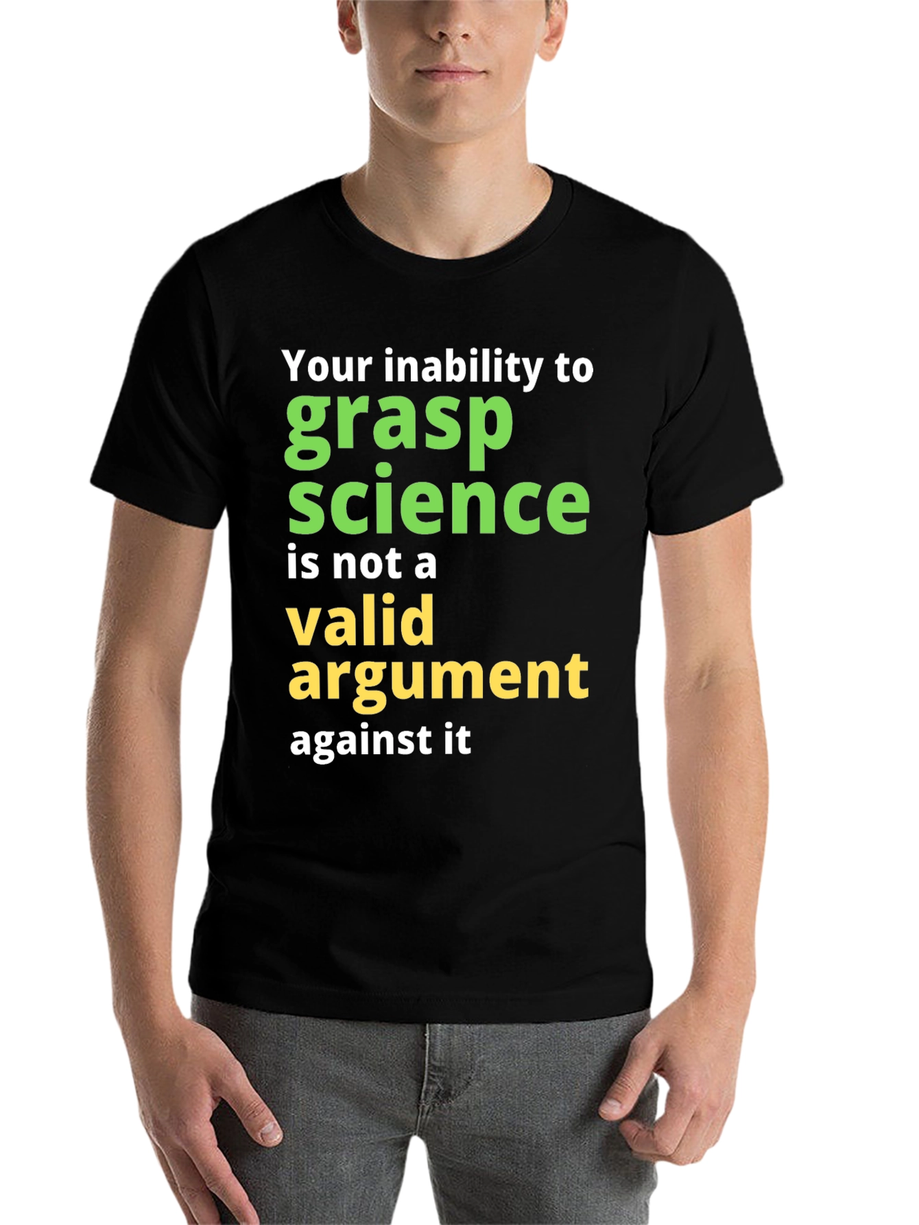 Black Science Humor T-Shirt: Grasp Science view 7
