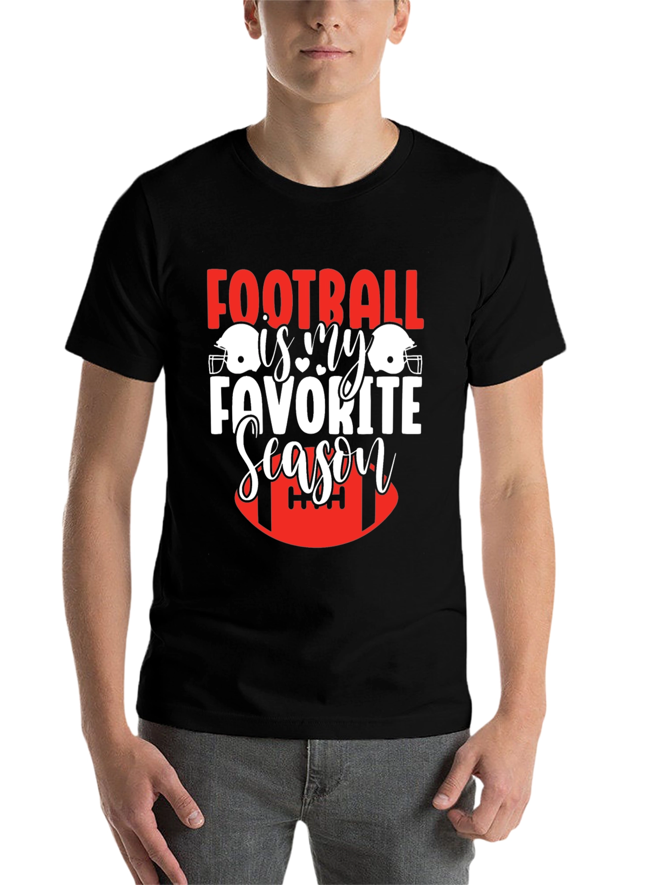 Black Football Is My Favorite Season T-Shirt view 7
