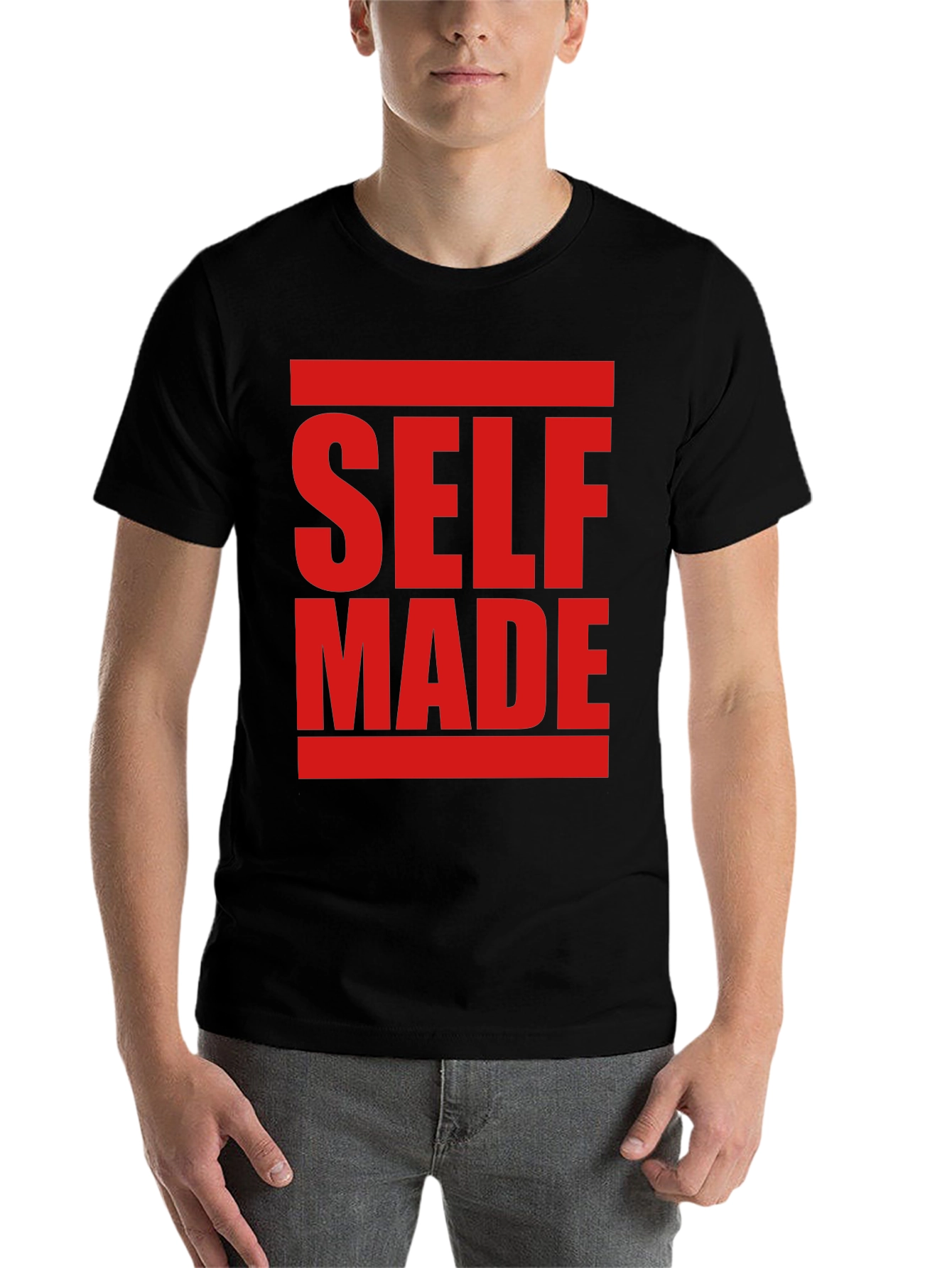 Black Self Made Graphic Tee - Bold Statement Shirt view 7