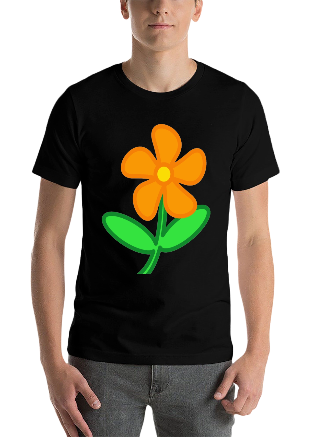 Black Black Flower T-Shirt - Casual Cotton Tee view 7