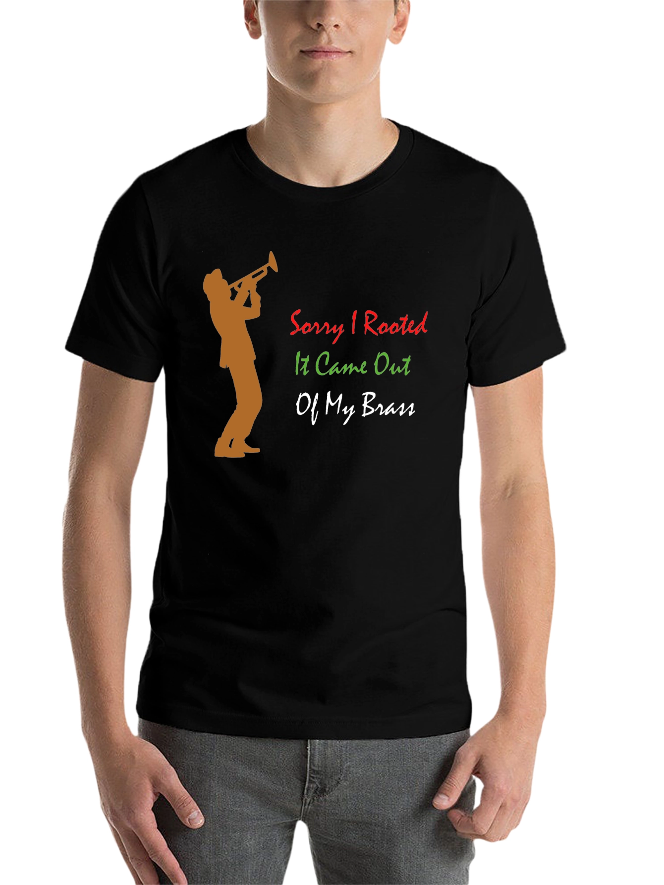 Black Sorry I Rooted T-Shirt - Trumpet Humor! view 7