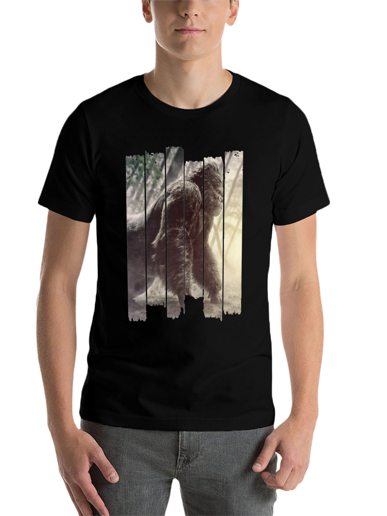 Black Gorilla Graphic Black T-Shirt view 7