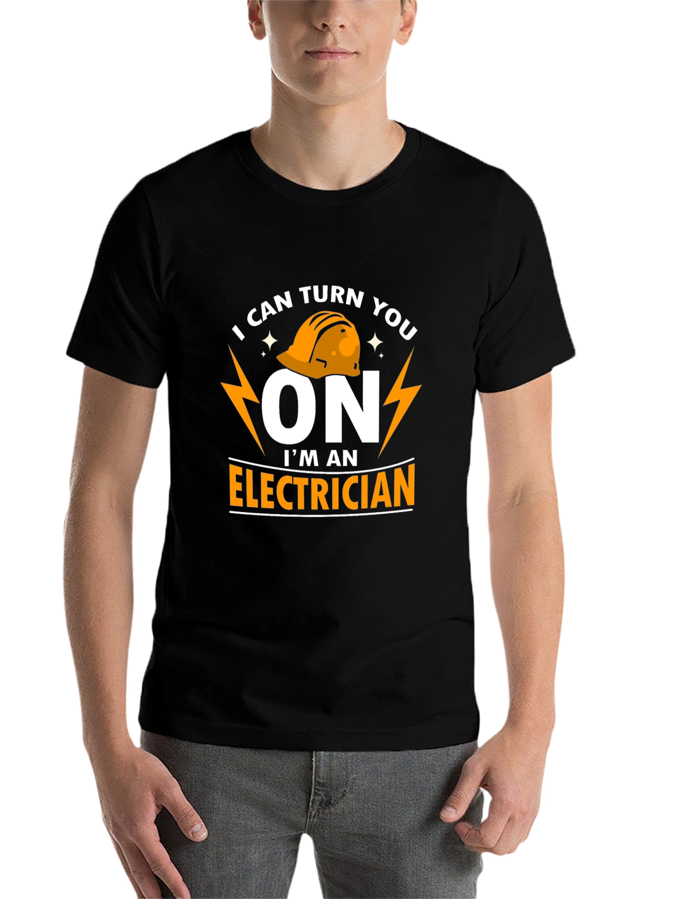 Black I Can Turn You On Electrician T-Shirt view 7