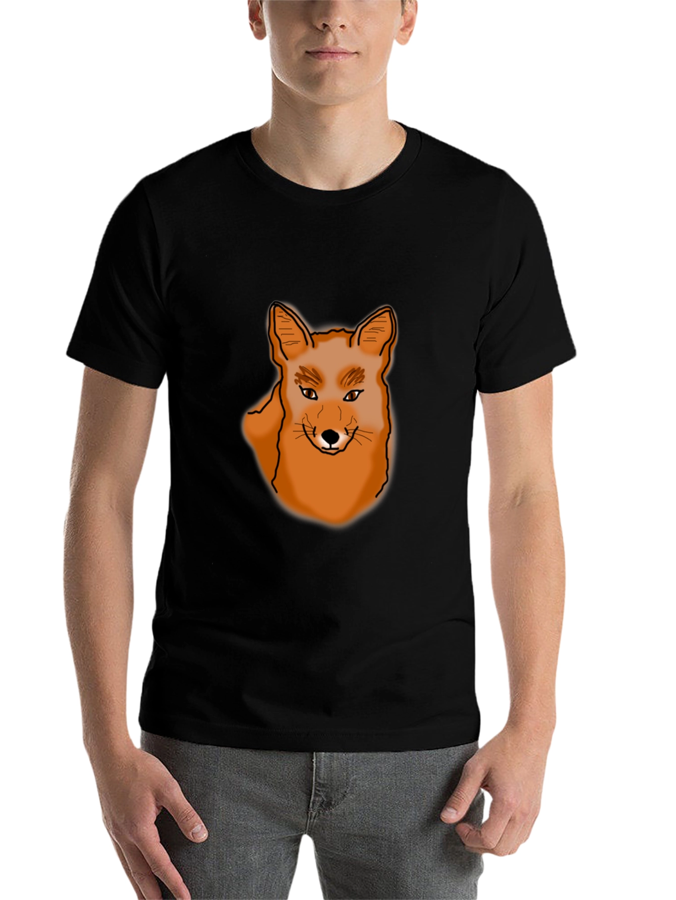 Black Fox Graphic Print Black T-Shirt view 7
