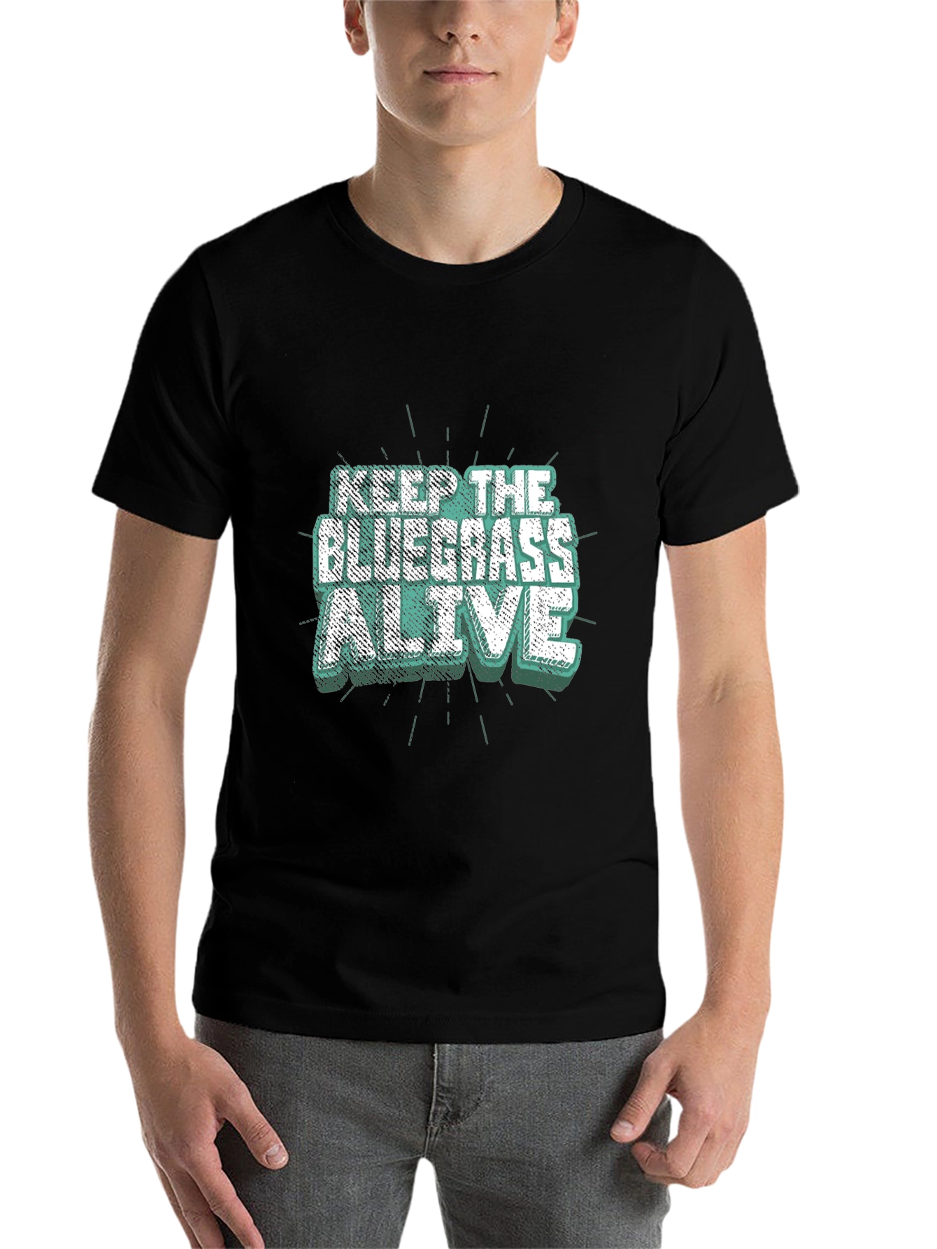 Black Keep The Bluegrass Alive Black T-Shirt view 7