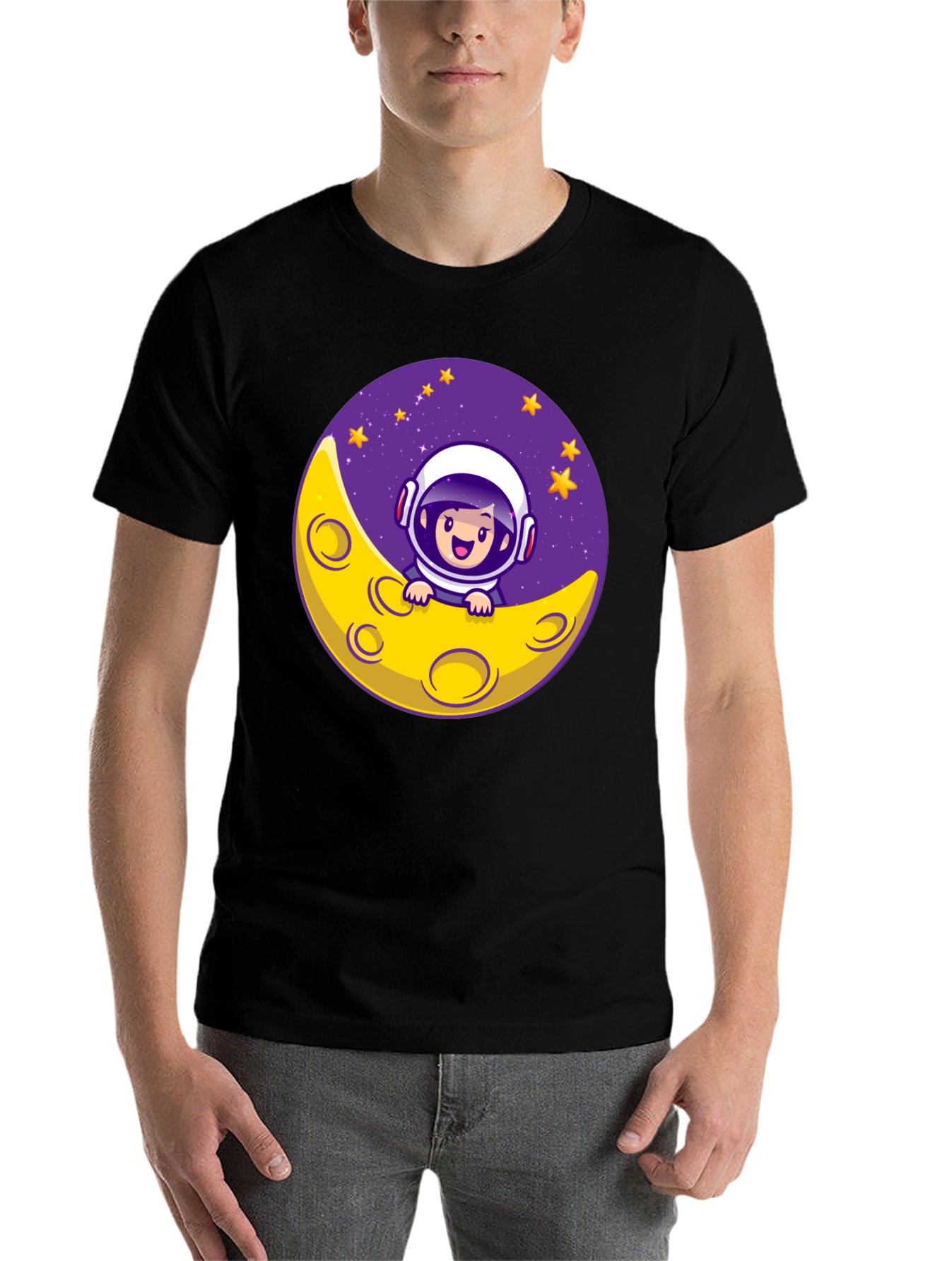 Black Astronaut Moon T-Shirt view 7
