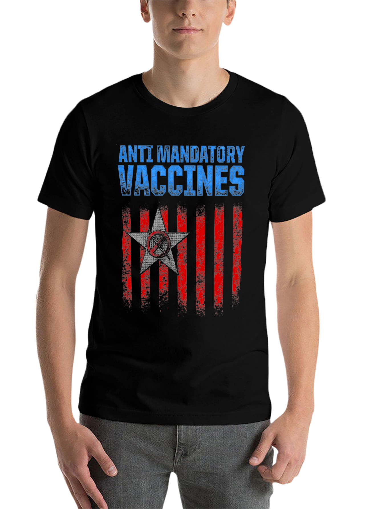 Black Anti Mandatory Vaccines T-Shirt Black Cotton view 7