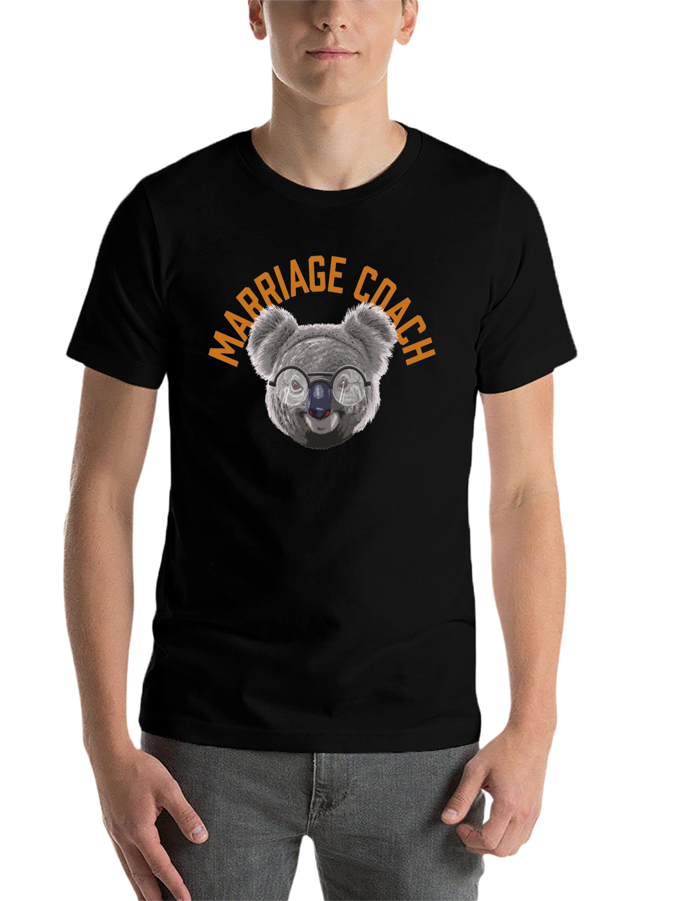 Black Marriage Coach Koala T-Shirt - Funny Relationship Tee view 7