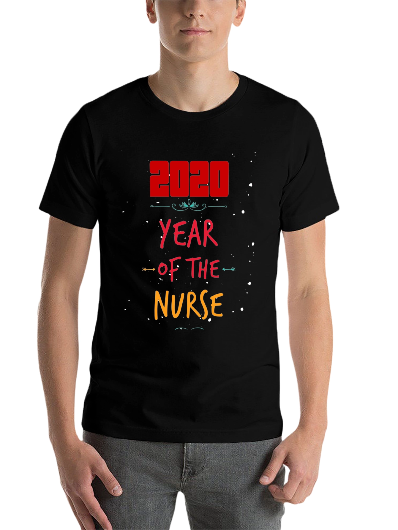 Black 2020 Year of the Nurse T-Shirt view 7