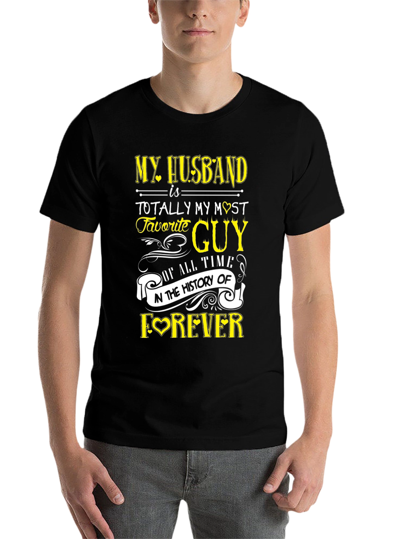 Black My Husband is My Favorite Guy T-Shirt view 7