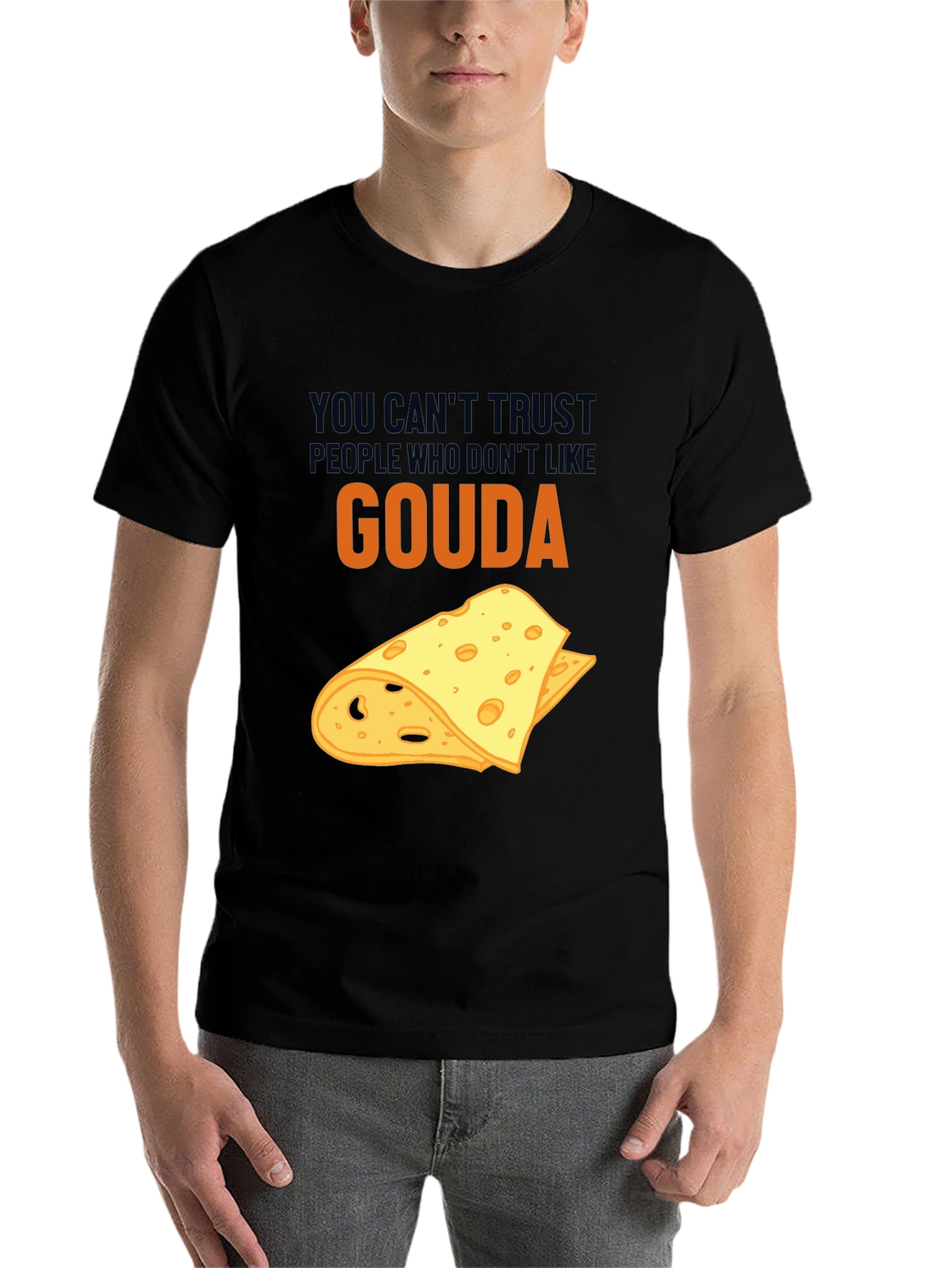 Black Gouda Cheese Lover T-Shirt Funny Foodie Tee view 7
