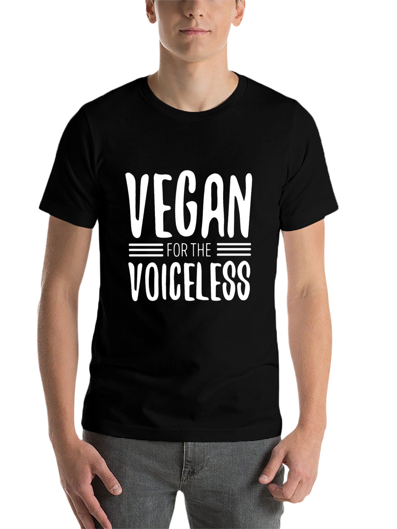 Black Vegan for the Voiceless Graphic Tee view 7