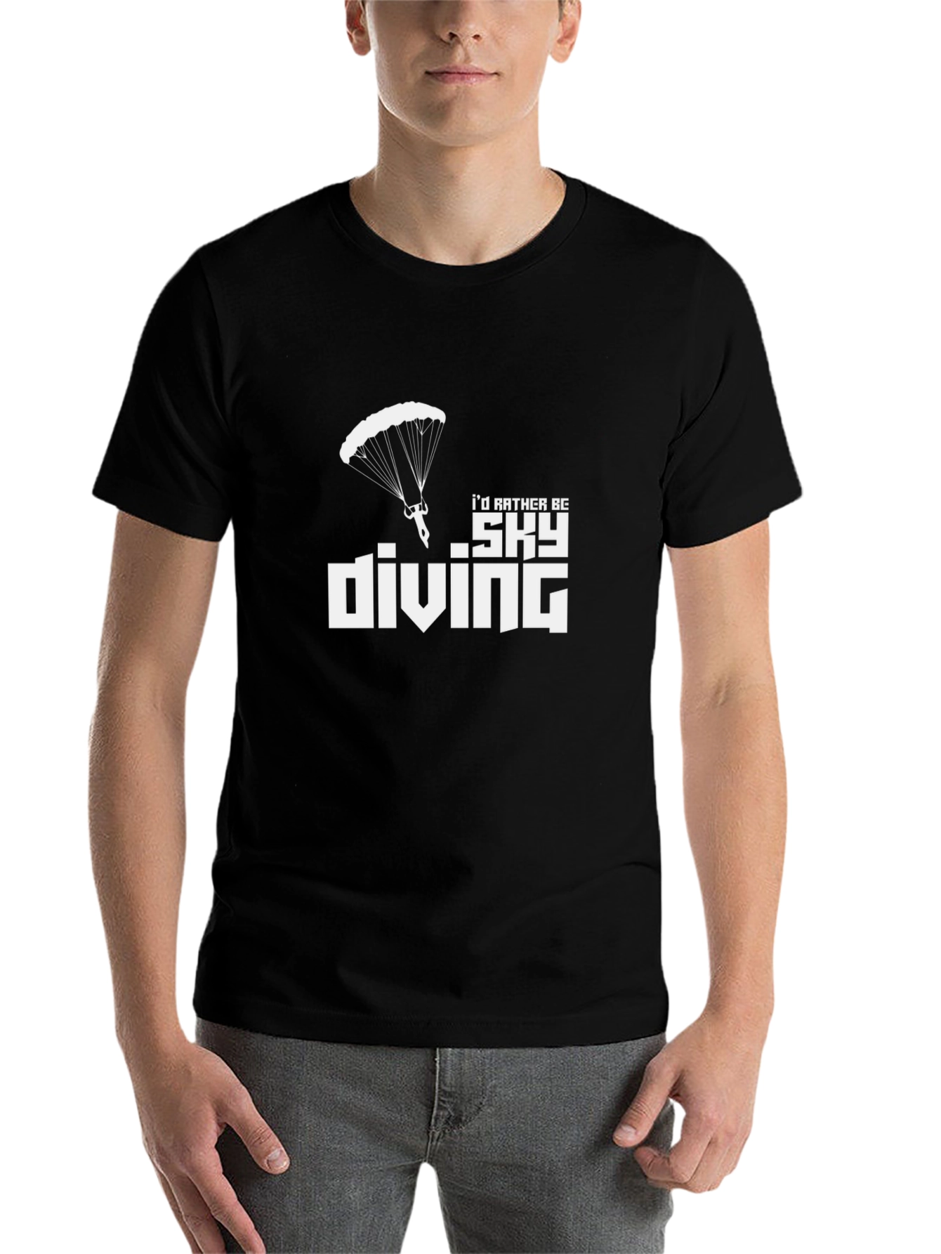 Black Skydiving T-Shirt: "I'd Rather Be" view 7