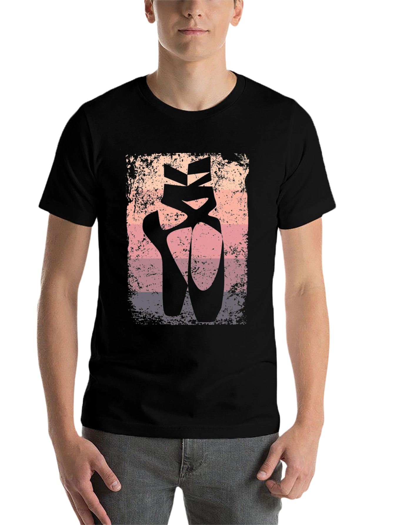 Black Ballet Pointe Shoes Graphic Tee - Dance Lover Shirt view 7