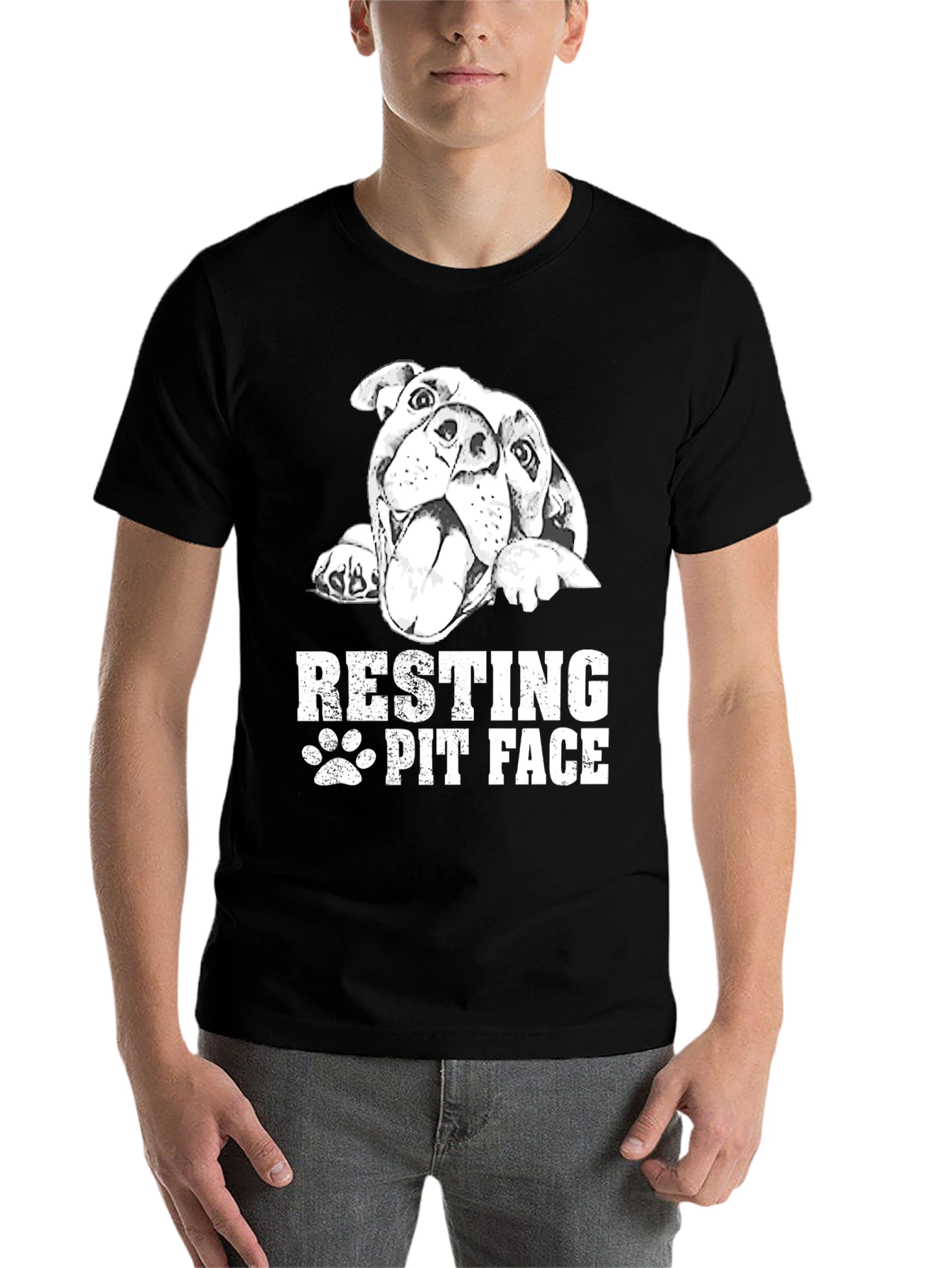 Black Resting Pit Face Black T-Shirt view 7
