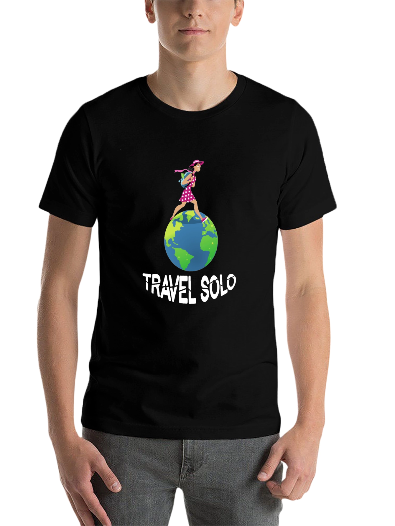 Black Travel Solo Graphic Tee - Adventure Shirt view 7