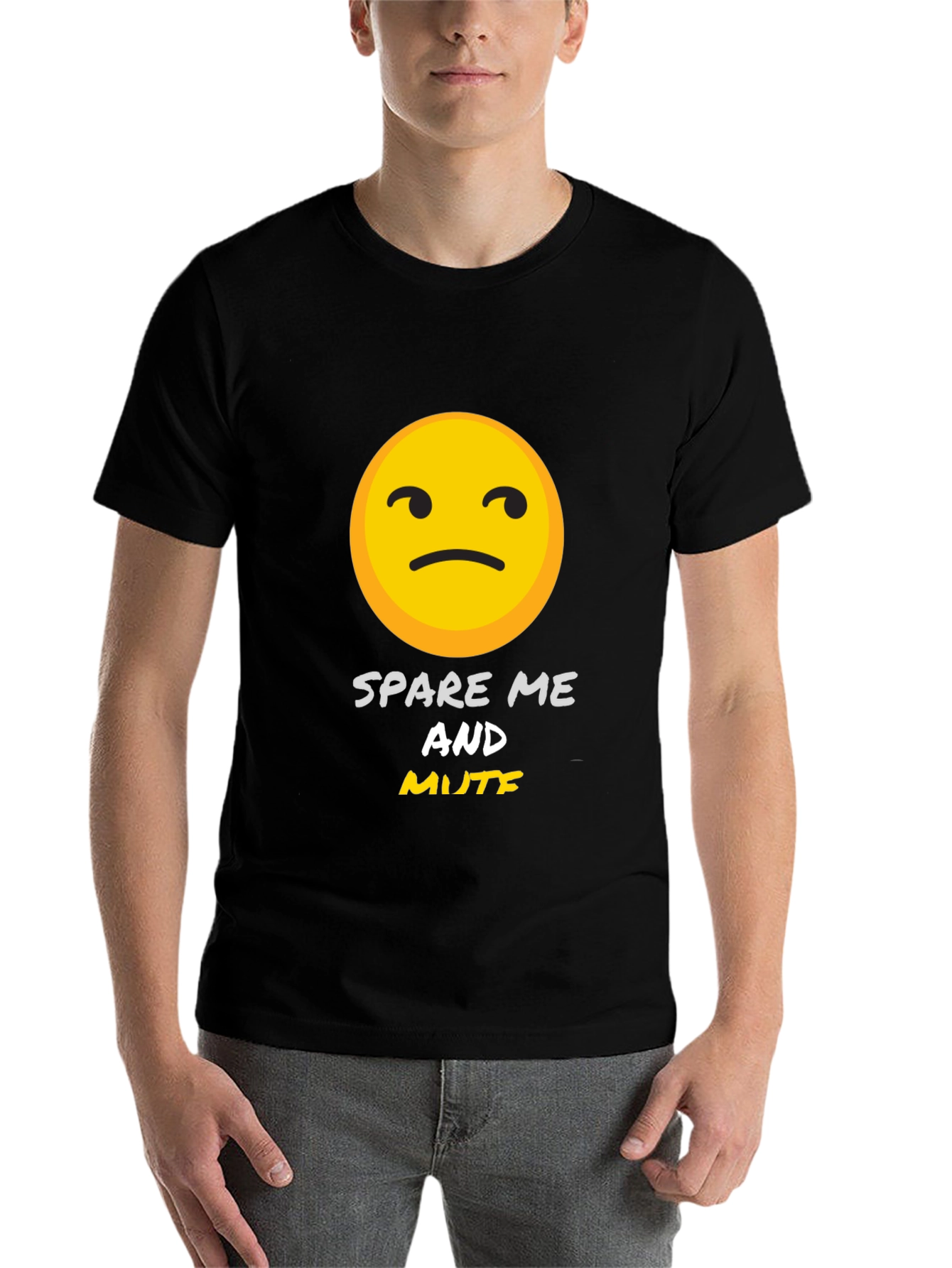 Black Spare Me and Mute Graphic T-Shirt view 7