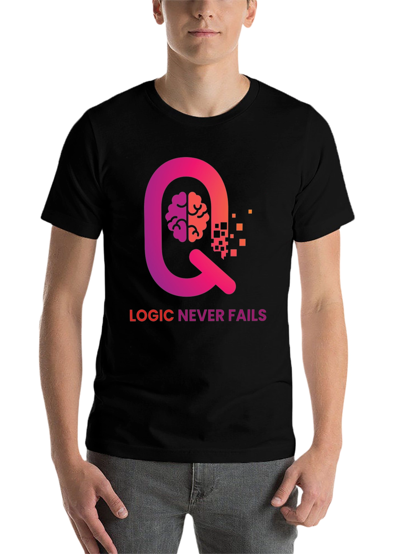 Black Logic Never Fails Graphic Tee view 7
