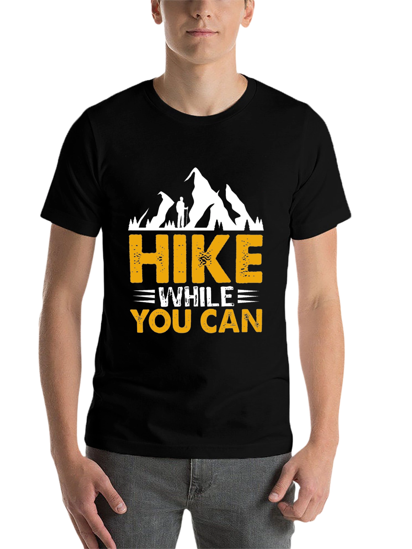Black Hike While You Can Graphic Tee view 7